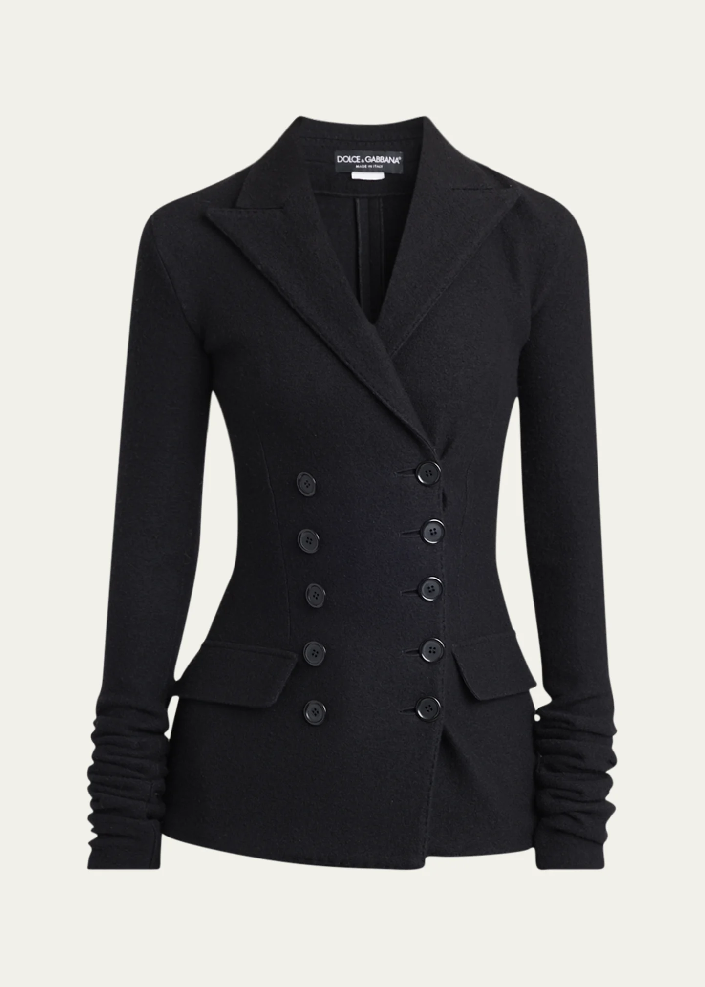 Fitted Double-Breasted Wool Blazer