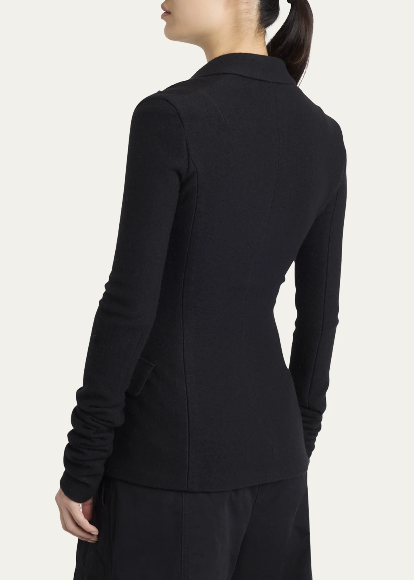 Fitted Double-Breasted Wool Blazer