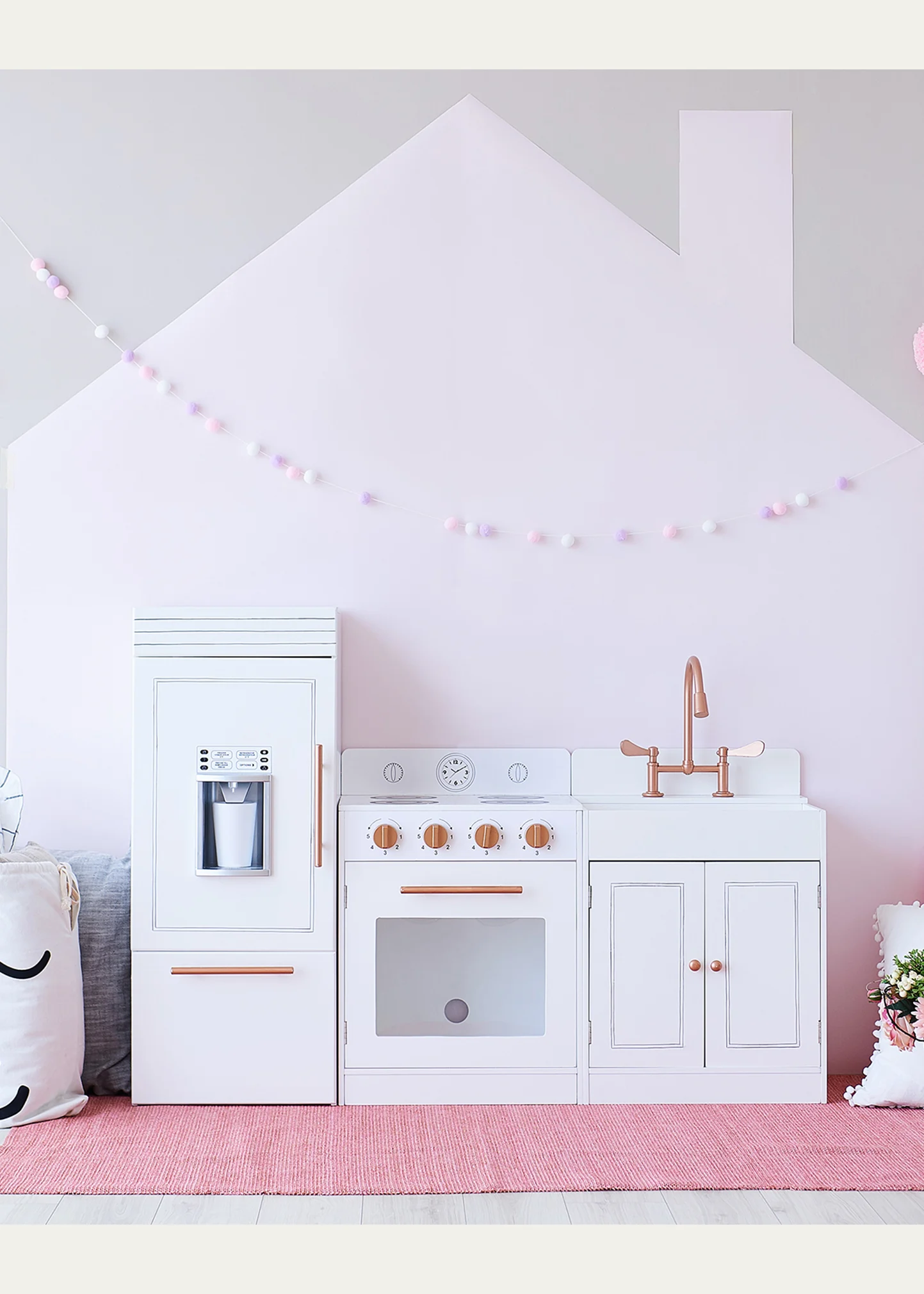 Teamson Kids Little Chef Paris Wood Play Kitchen, White/Rose Gold