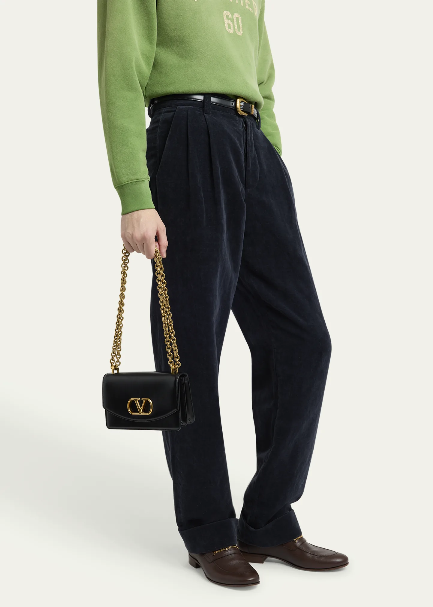 Men's Vain VLogo Leather Shoulder Bag