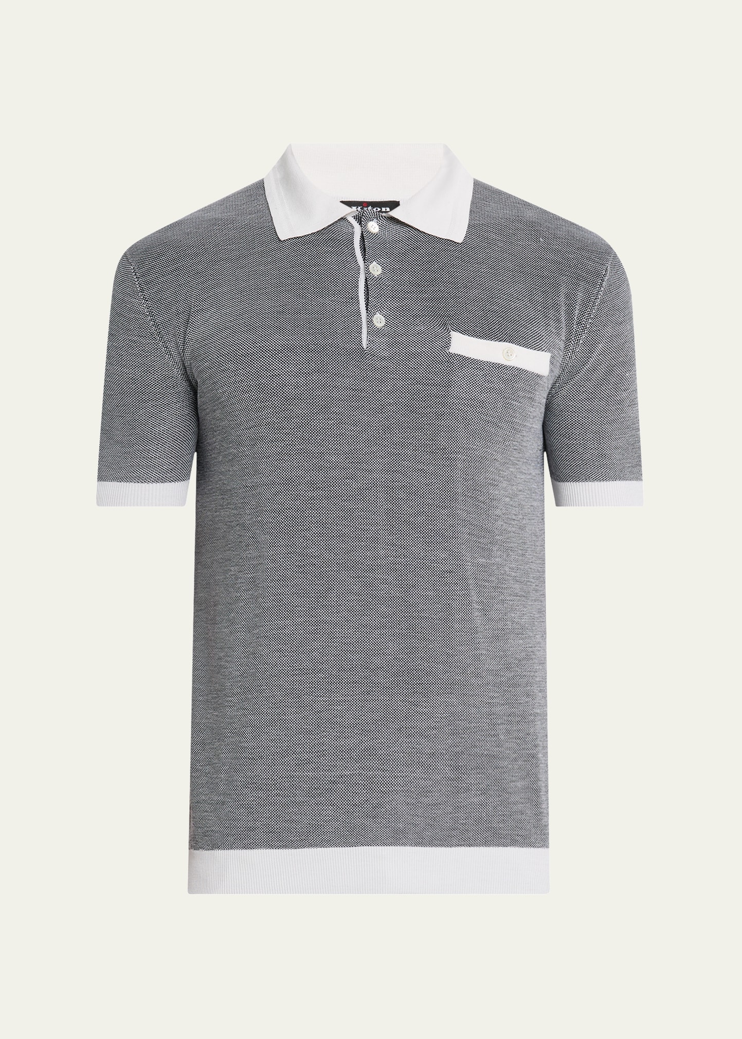 Men's Birdseye Silk and Cotton Polo Shirt