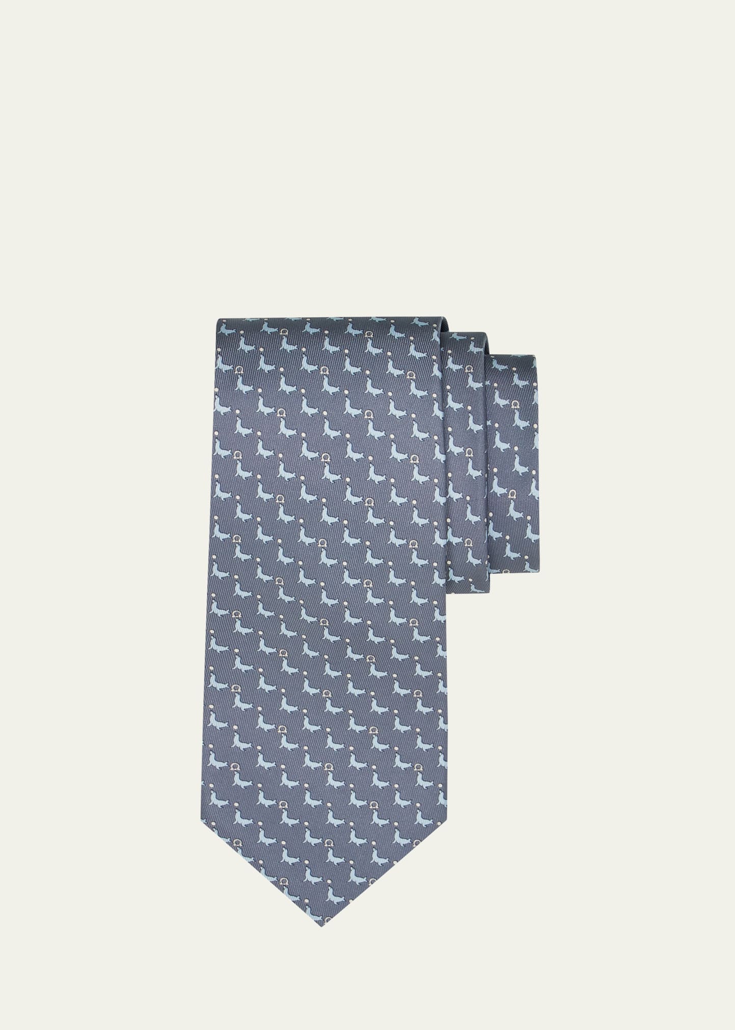 Men's Gancio Sea Lion-Print Tie