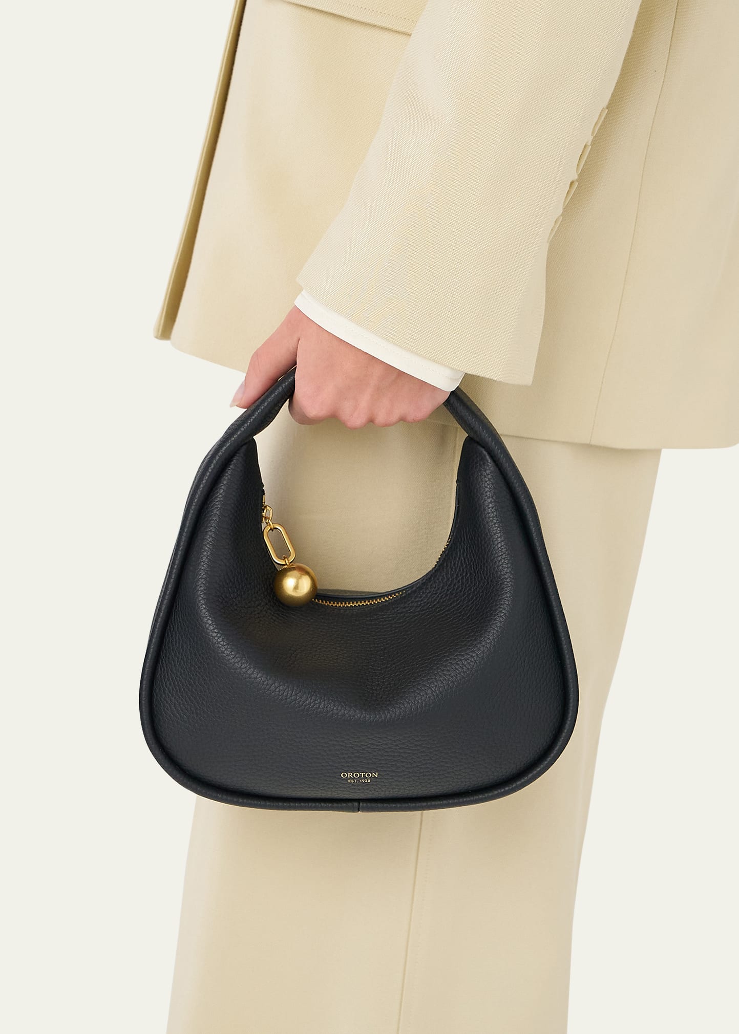 Clara Mini Zip Leather Top-Handle Bag