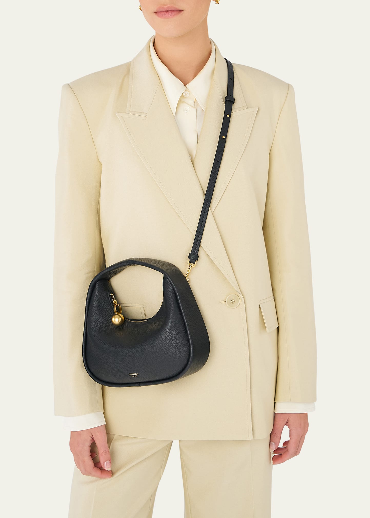 Clara Mini Zip Leather Top-Handle Bag