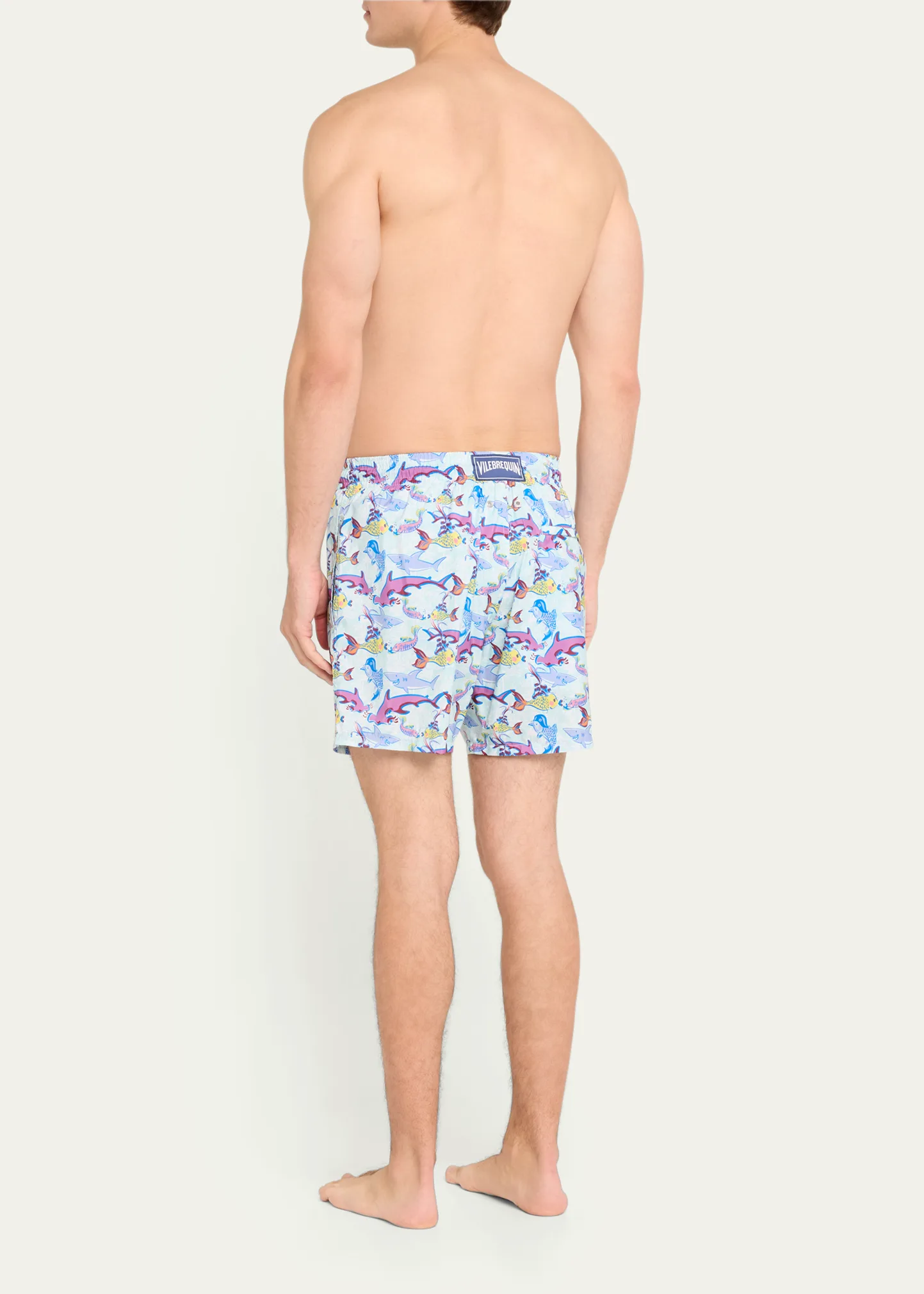 Men's Allover Fish-Print Swim Shorts