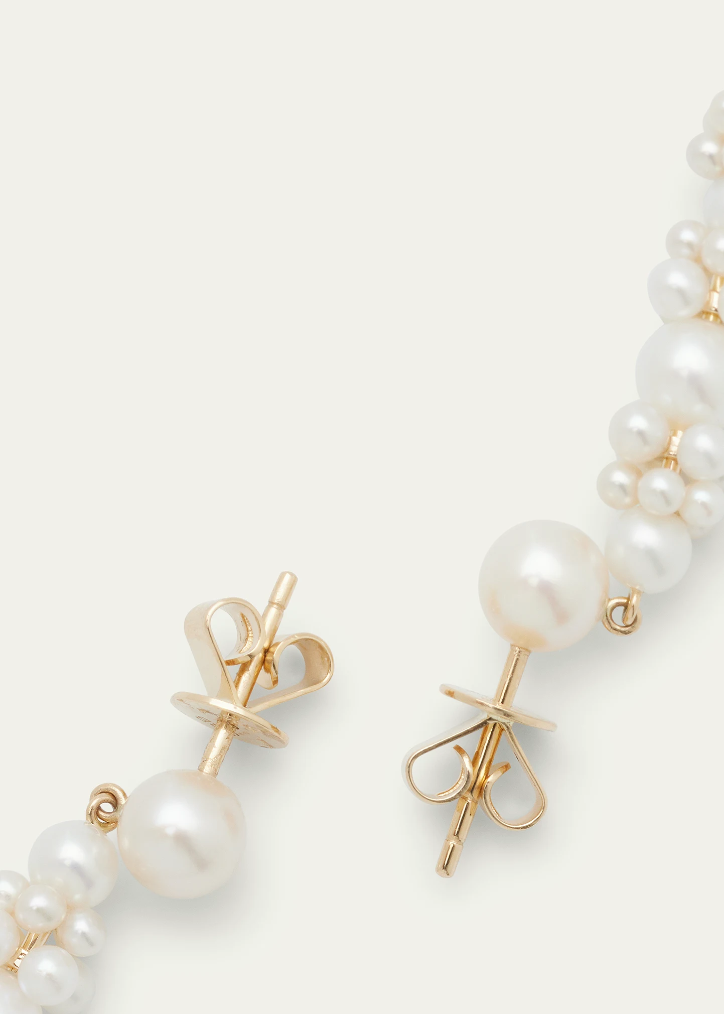 Grand Escalier de la Reine Pearl Cluster Drop Earrings in 14K Yellow Gold
