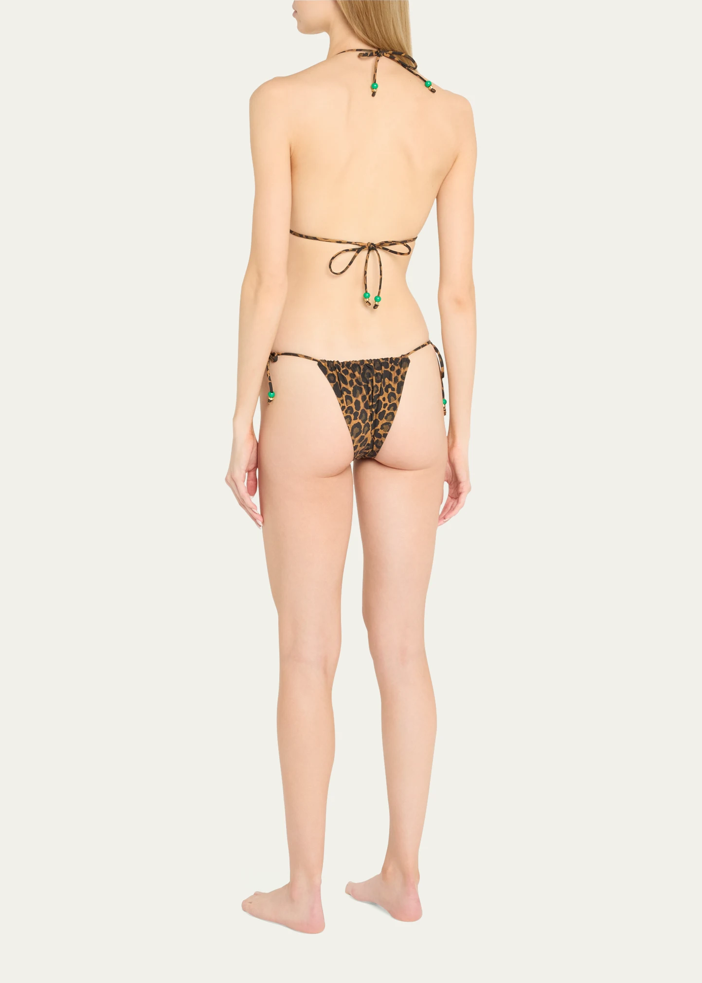 Taini Leopard Beads Bikini Bottoms