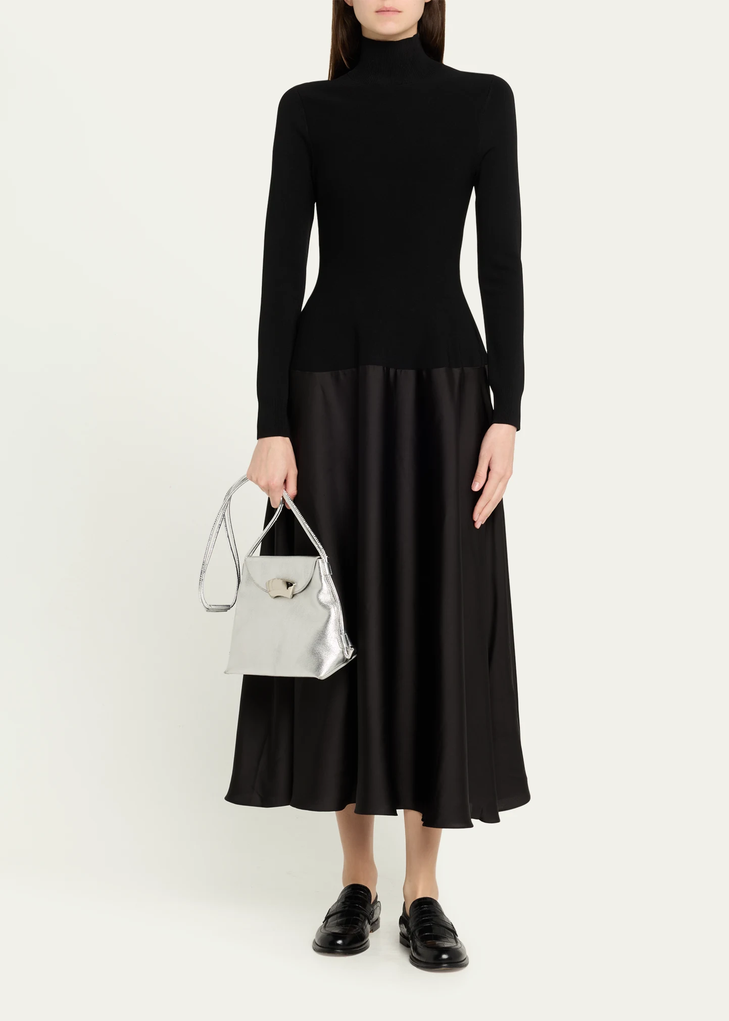 ID Petite Soft Metallic Leather Shoulder Bag