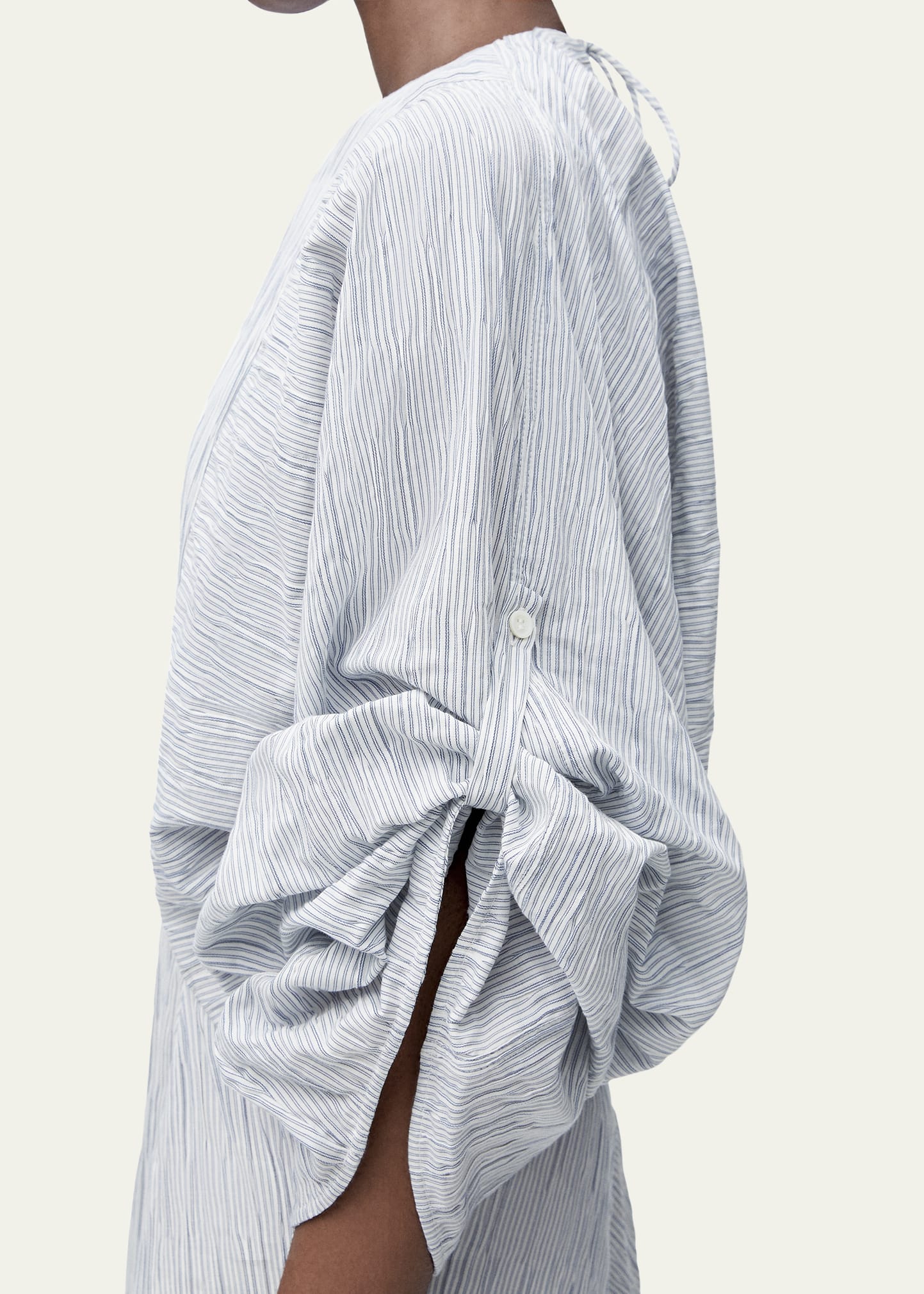 Striped Cape Sleeve Caftan Dress