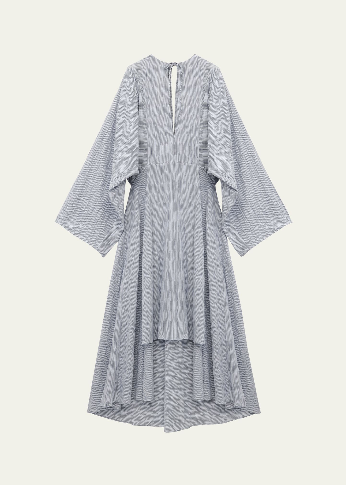 Striped Cape Sleeve Caftan Dress