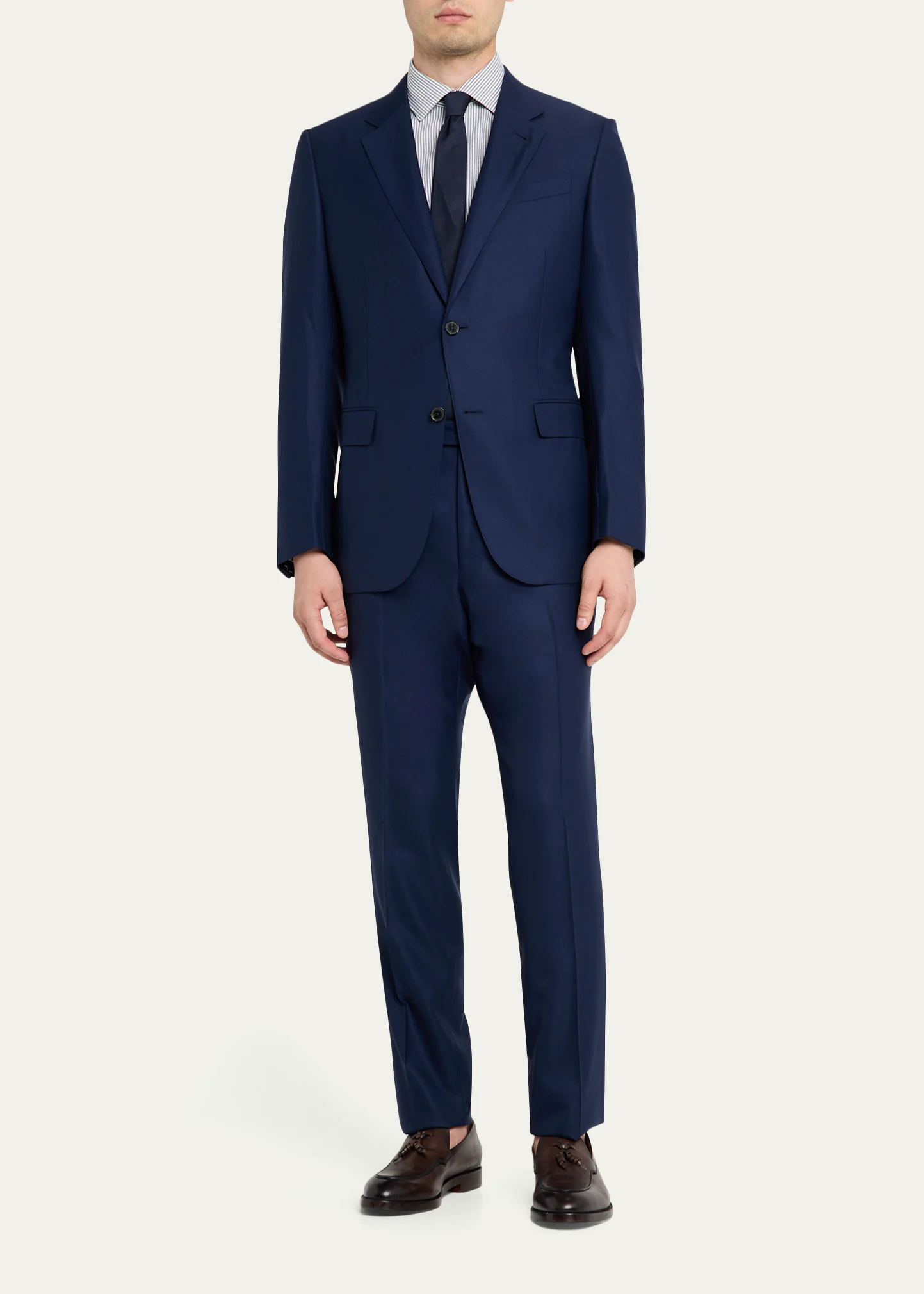 Men's Micro-Plaid Wool Suit