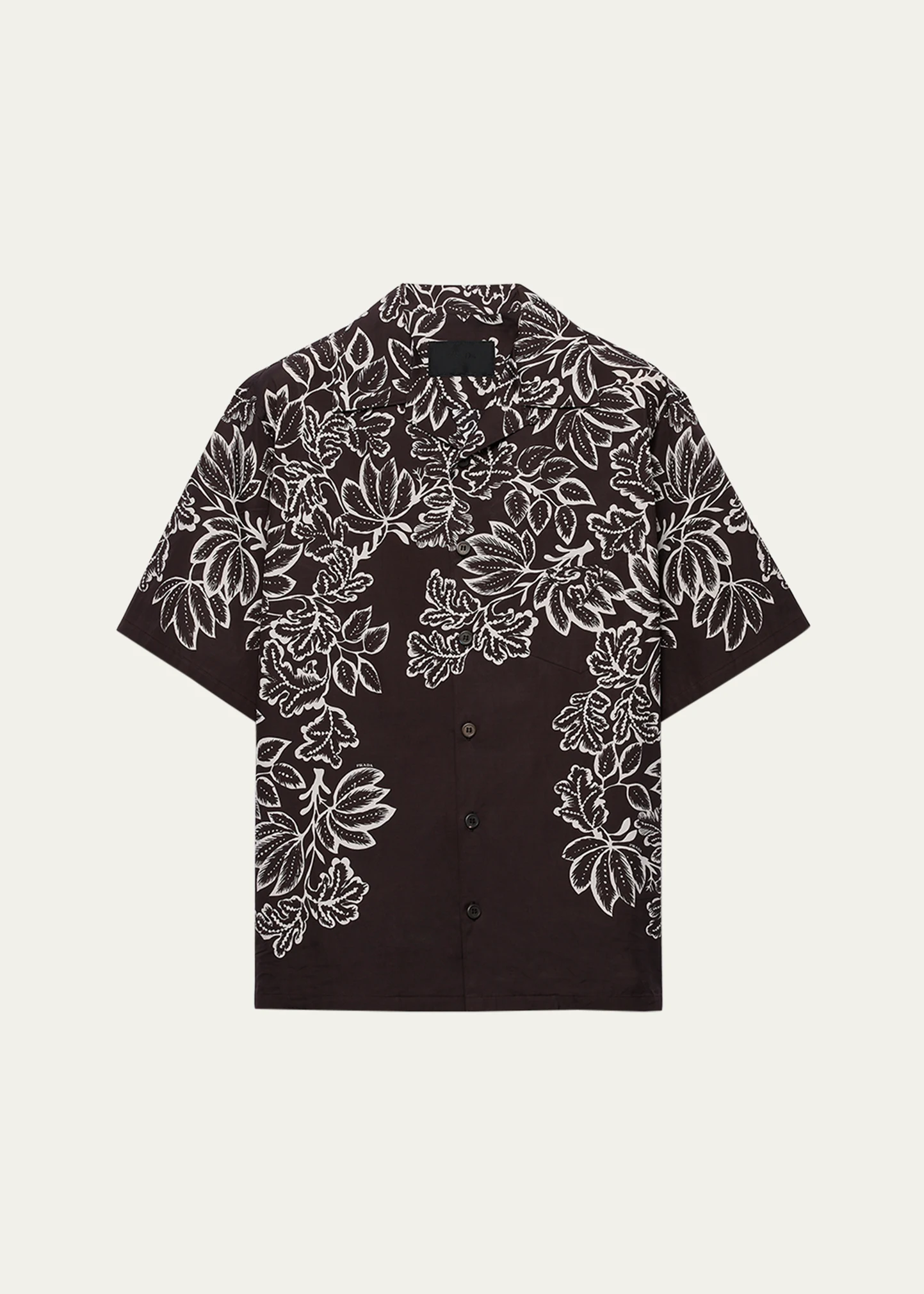 Men's Leaf-Print Bowling Shirt 1 Men's Leaf-Print Bowling Shirt