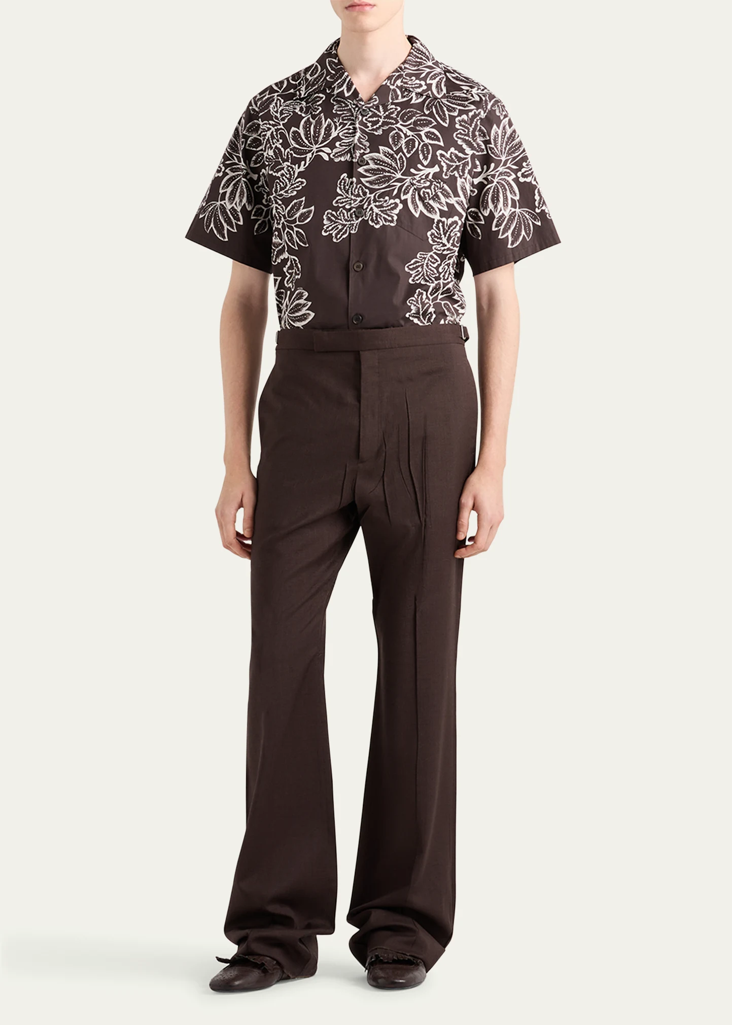 Men's Leaf-Print Bowling Shirt 5 Men's Leaf-Print Bowling Shirt