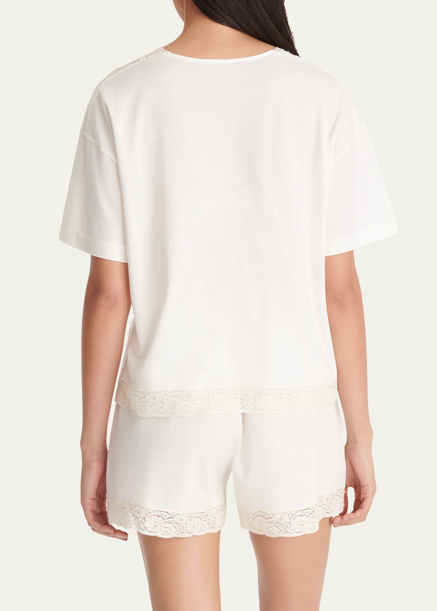 Mineral Lace-Trim Cotton Shorts