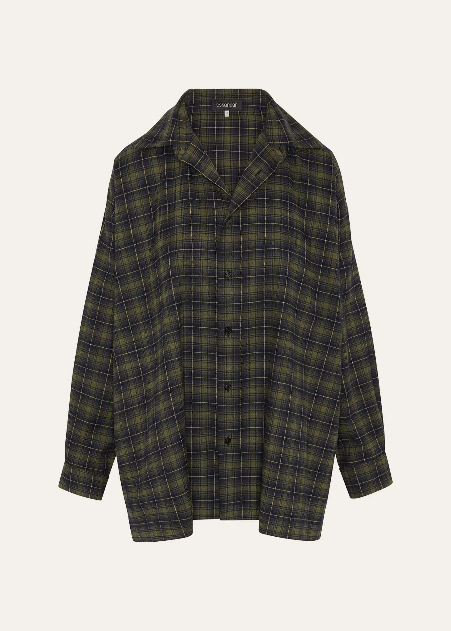 Slim A-Line Shirt With Collar And Stepped Insert (Long Length)