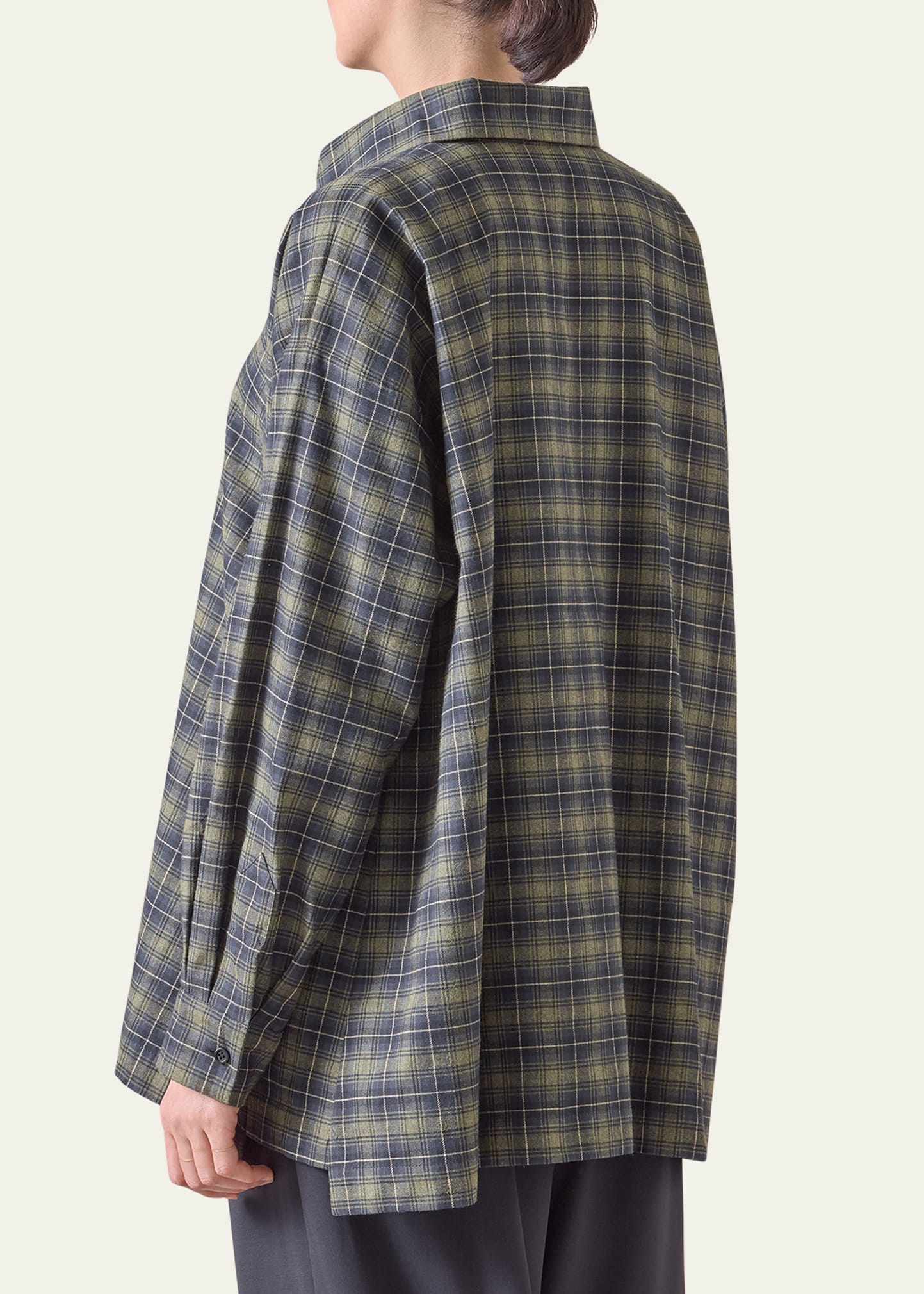 Slim A-Line Shirt With Collar And Stepped Insert (Long Length)