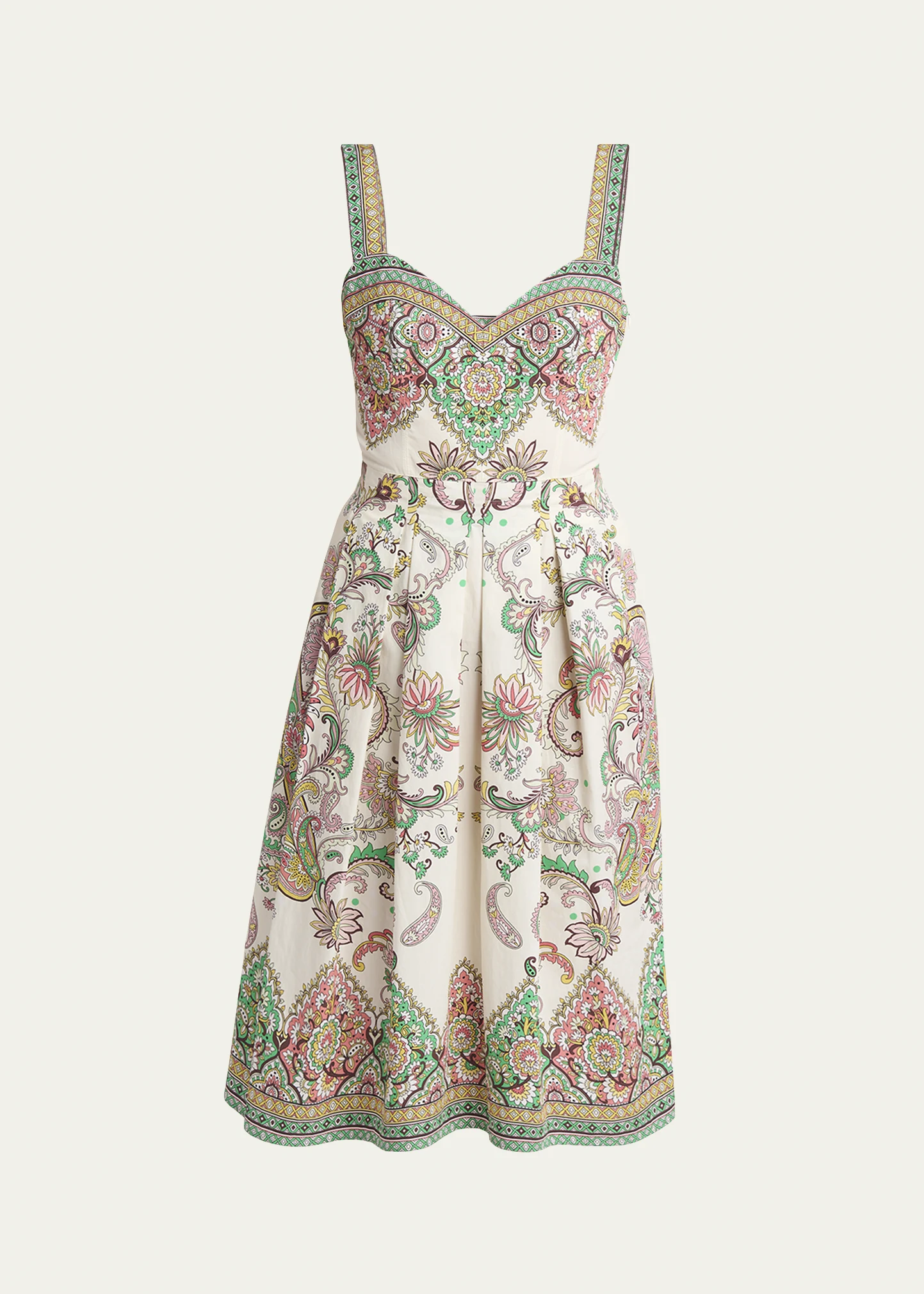 Paisley Cotton Sweetheart Midi Dress 6 Paisley Cotton Sweetheart Midi Dress
