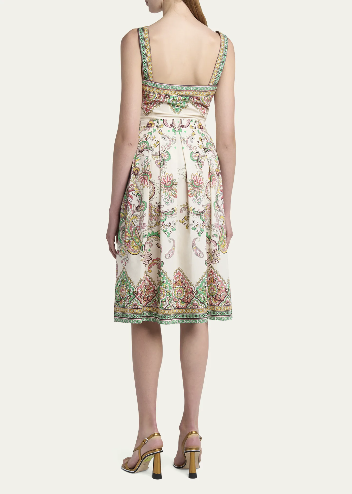 Paisley Cotton Sweetheart Midi Dress 8 Paisley Cotton Sweetheart Midi Dress