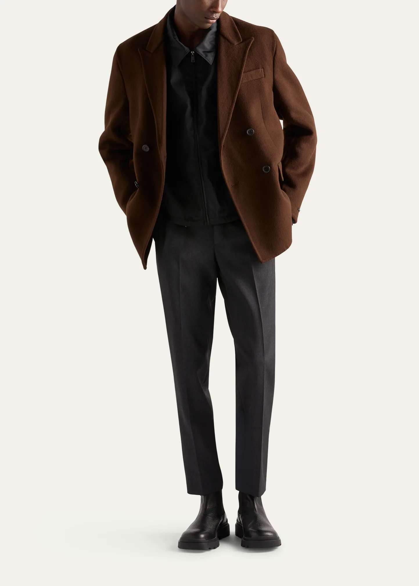 Men's Double-Breasted Cashmere Blazer