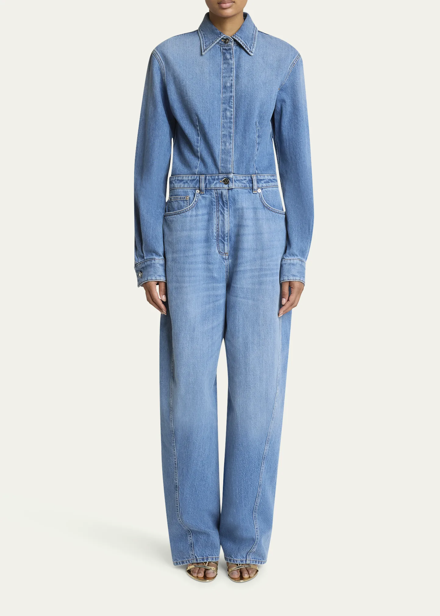Barrel Leg Denim Jumpsuit