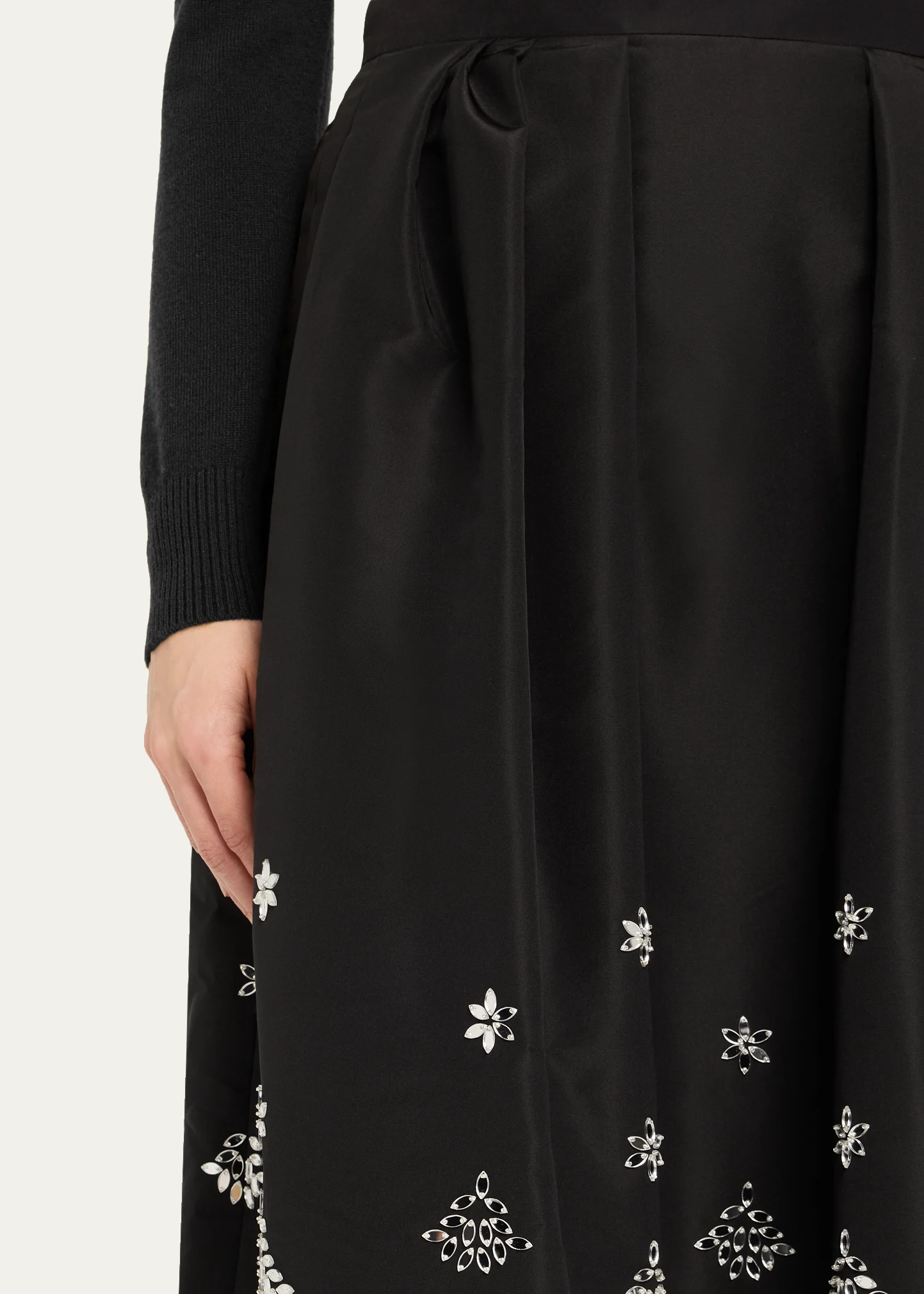 Fern Embroidered Midi Party Skirt