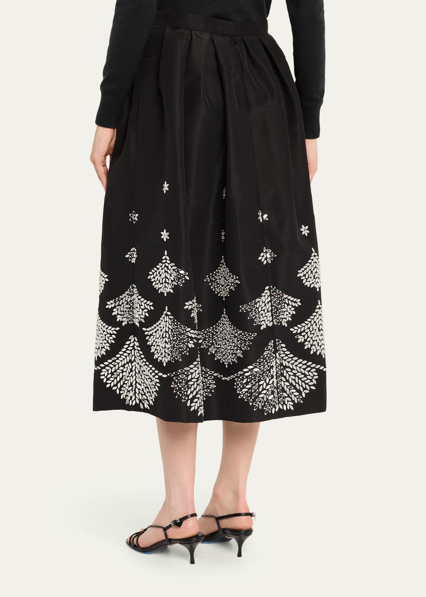 Fern Embroidered Midi Party Skirt