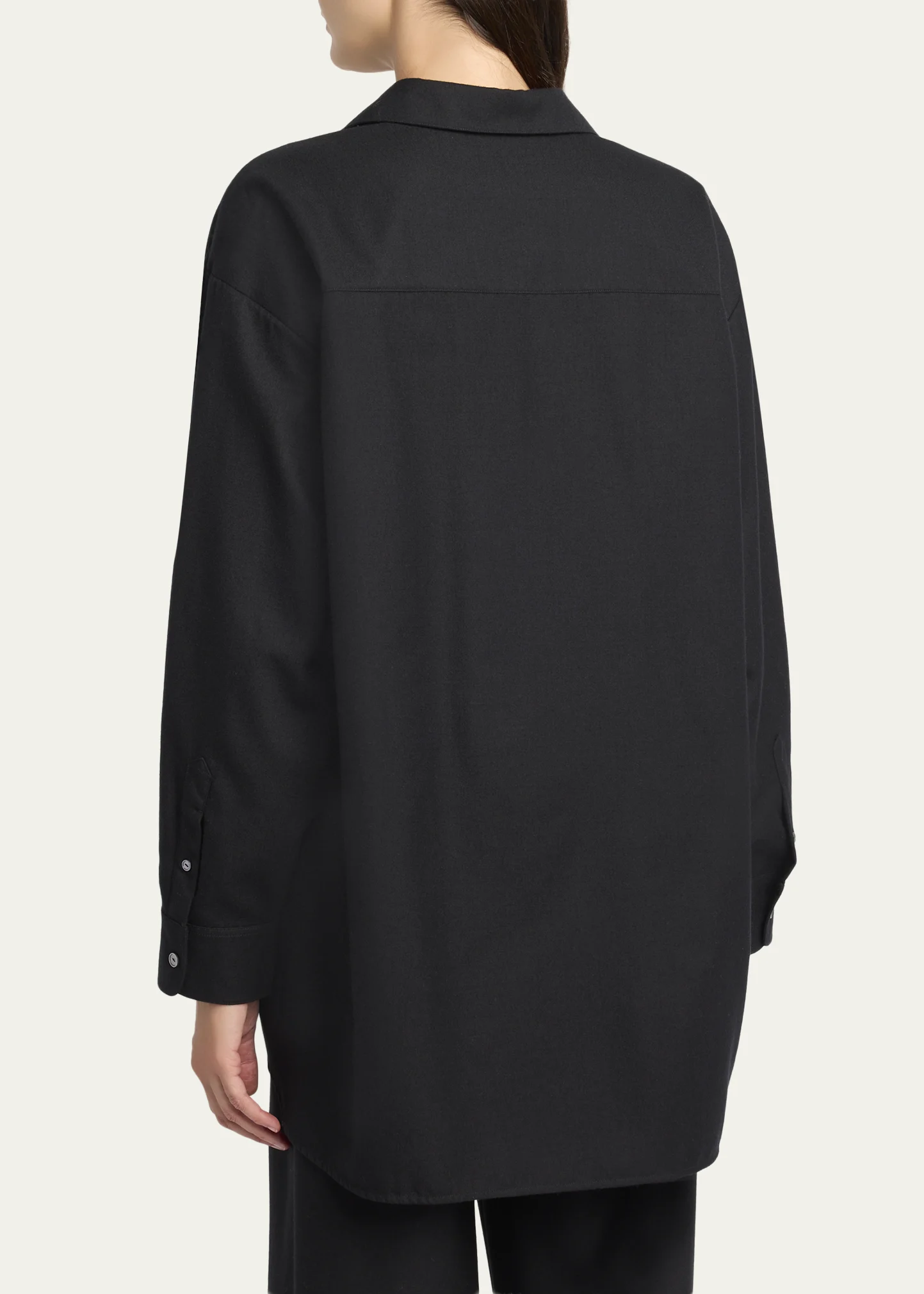 Luka Wool Twill Oversized Button-Down Shirt