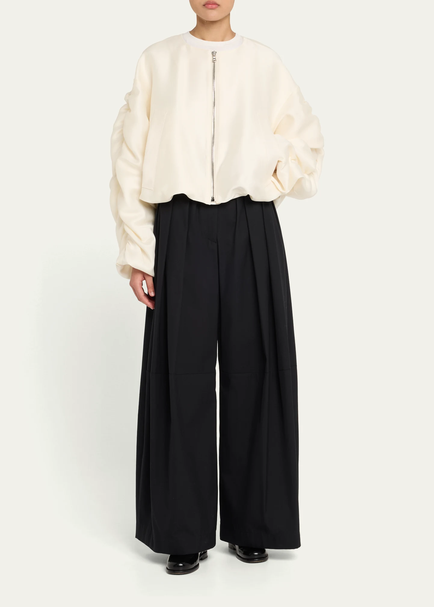 Stona Pleated Cotton Pants