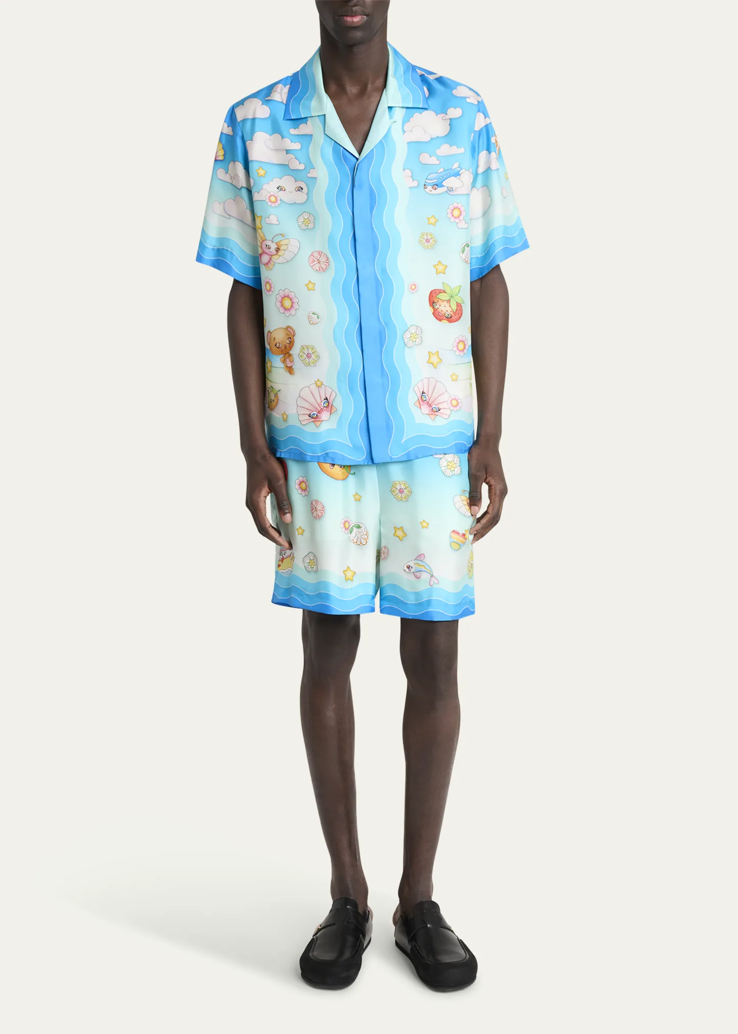 Men's Silk Anime Casa Family Camp Shirt