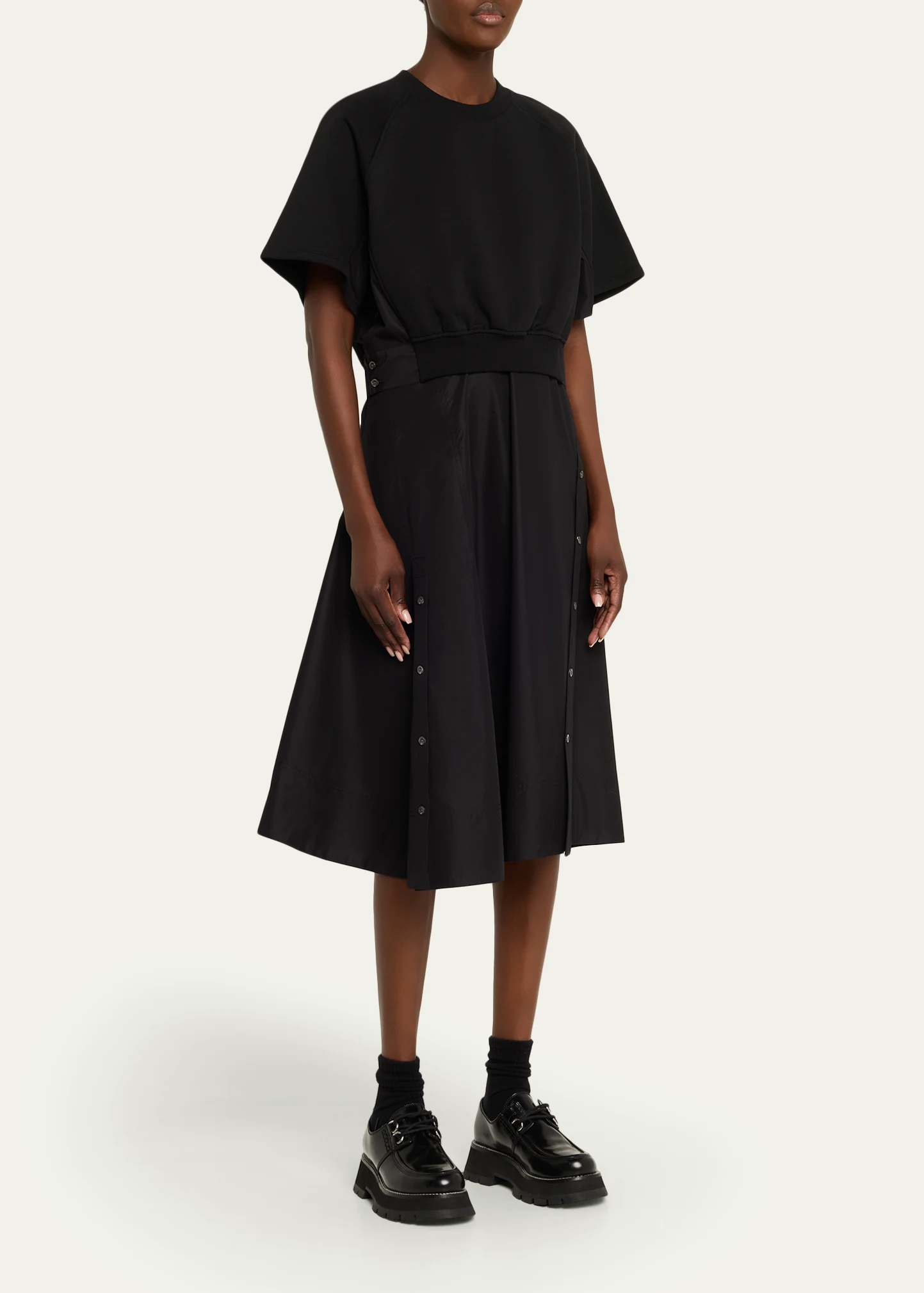 Short-Sleeve Combo Midi Dress 9 Short-Sleeve Combo Midi Dress
