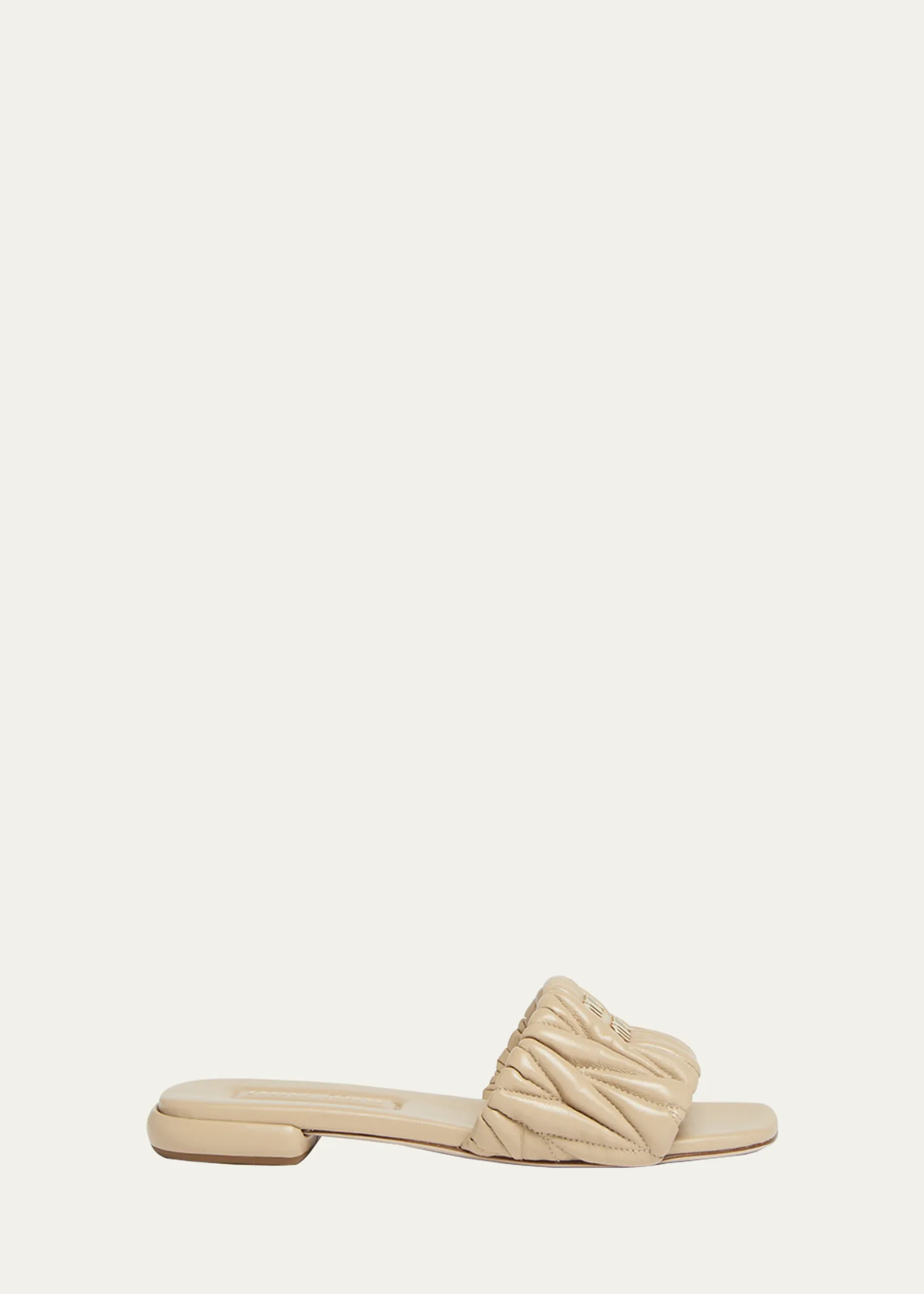 Quilted Leather Flat Slide Style 1 Quilted Leather Flat Slide Style