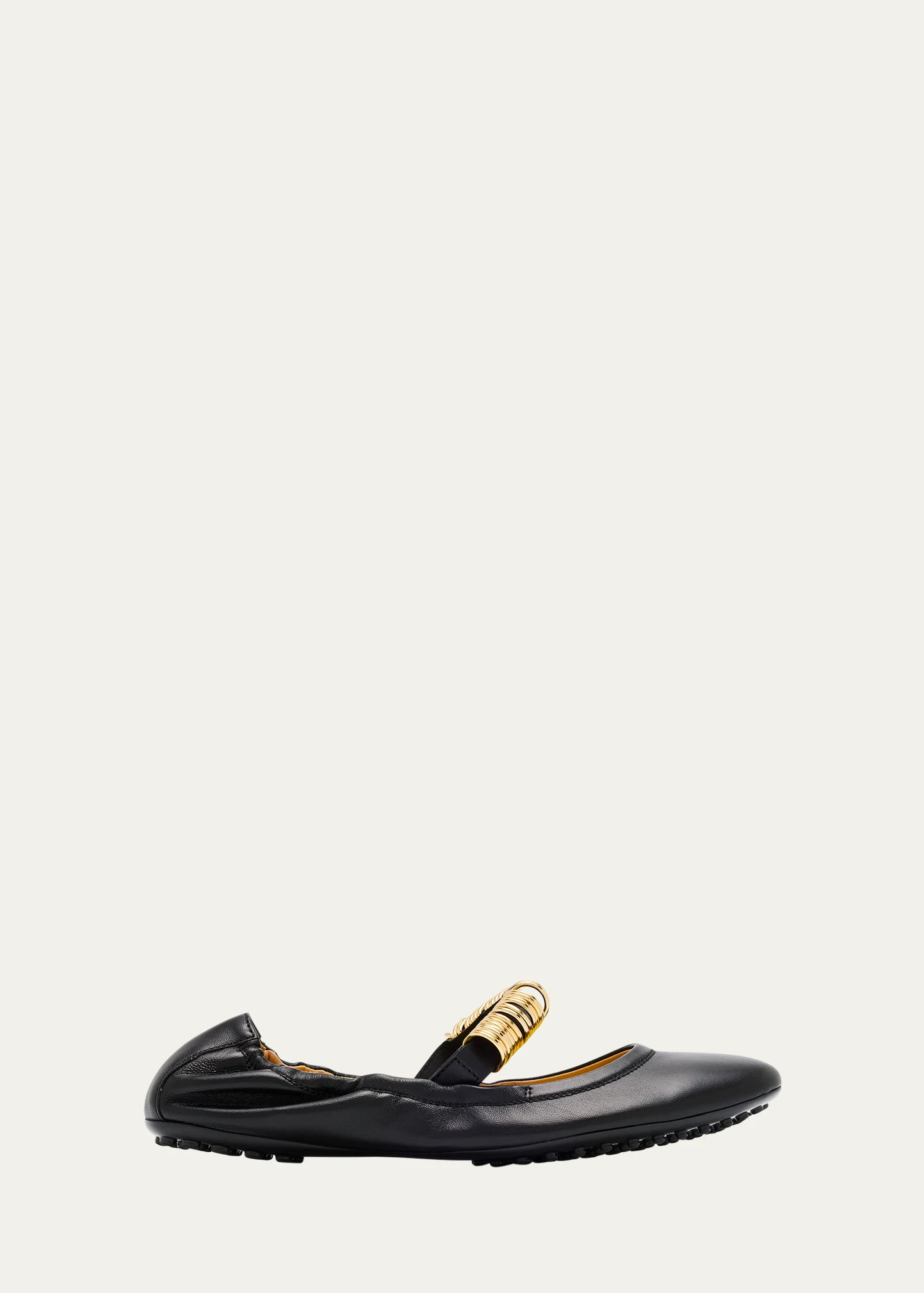 Cosmo Nappa Leather Band Rings Ballerina Flats