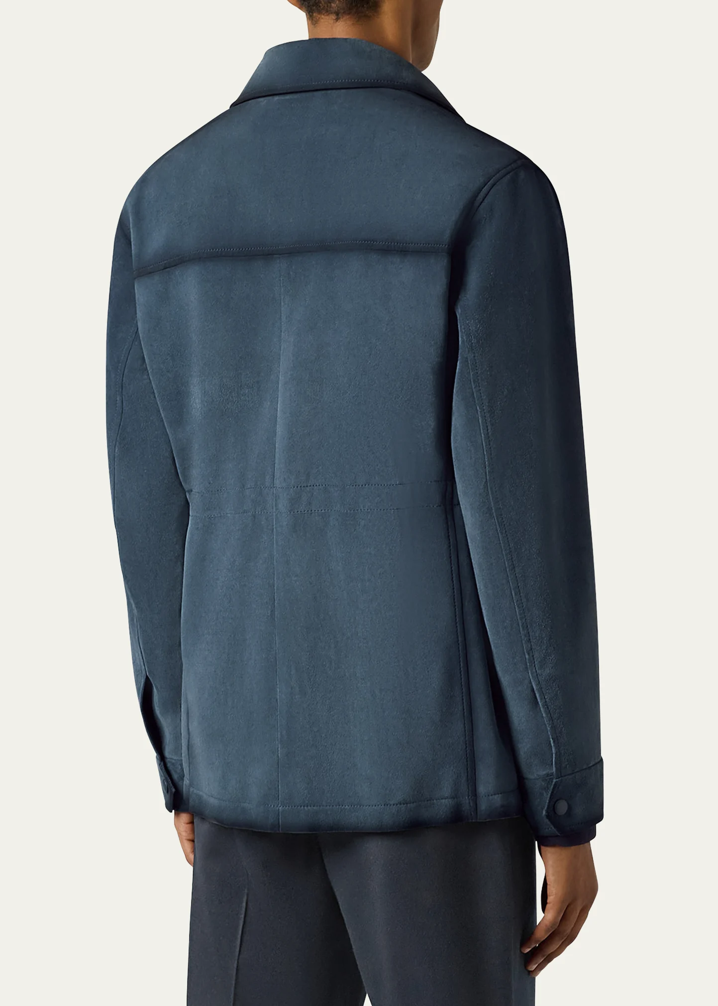 Men's Scritto-Undercollar Leather Jacket