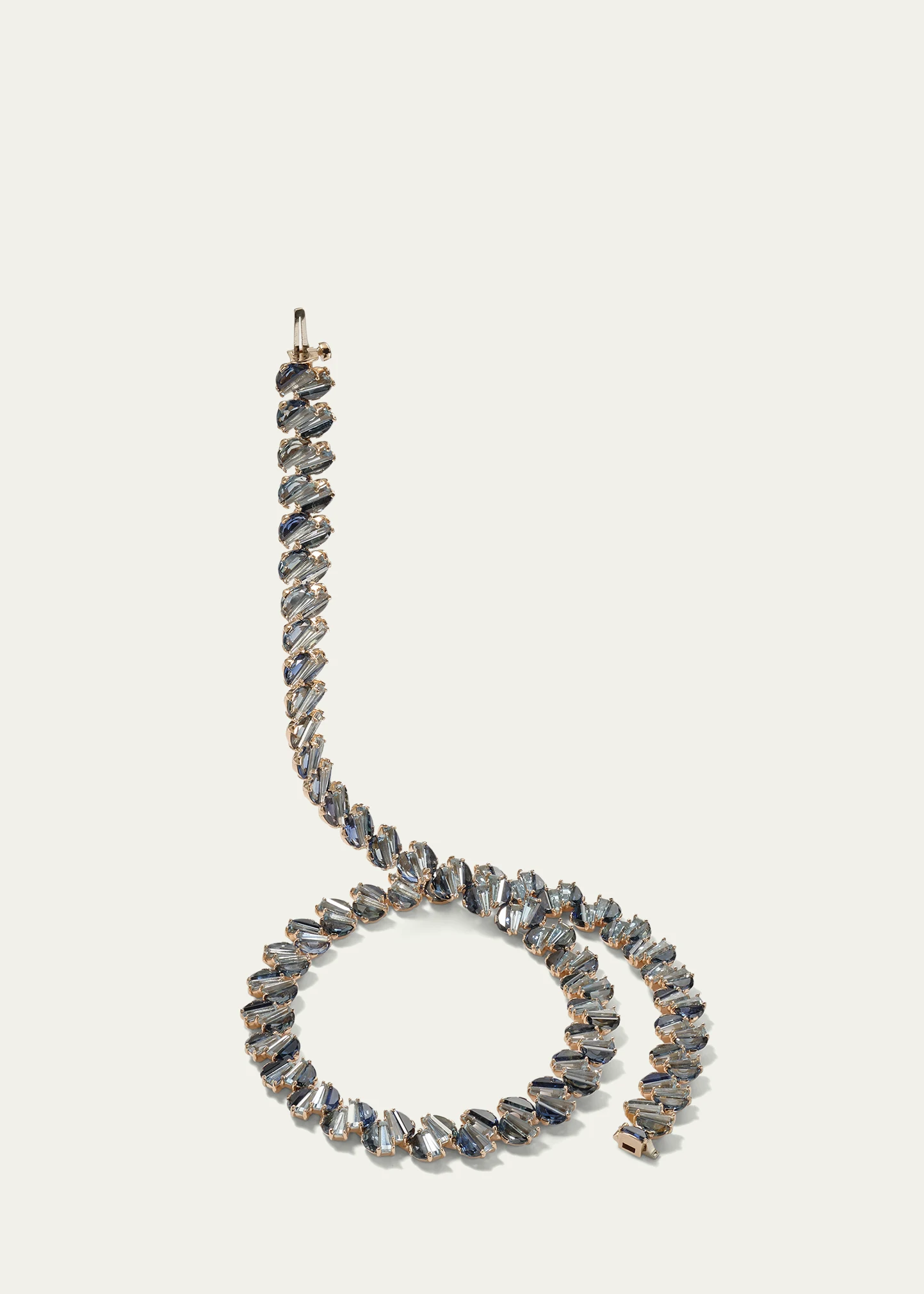20K Rose Gold Braided Rivire Choker with Parti Sapphire and Aquamarine 2 20K Rose Gold Braided Rivire Choker with Parti Sapphire and Aquamarine