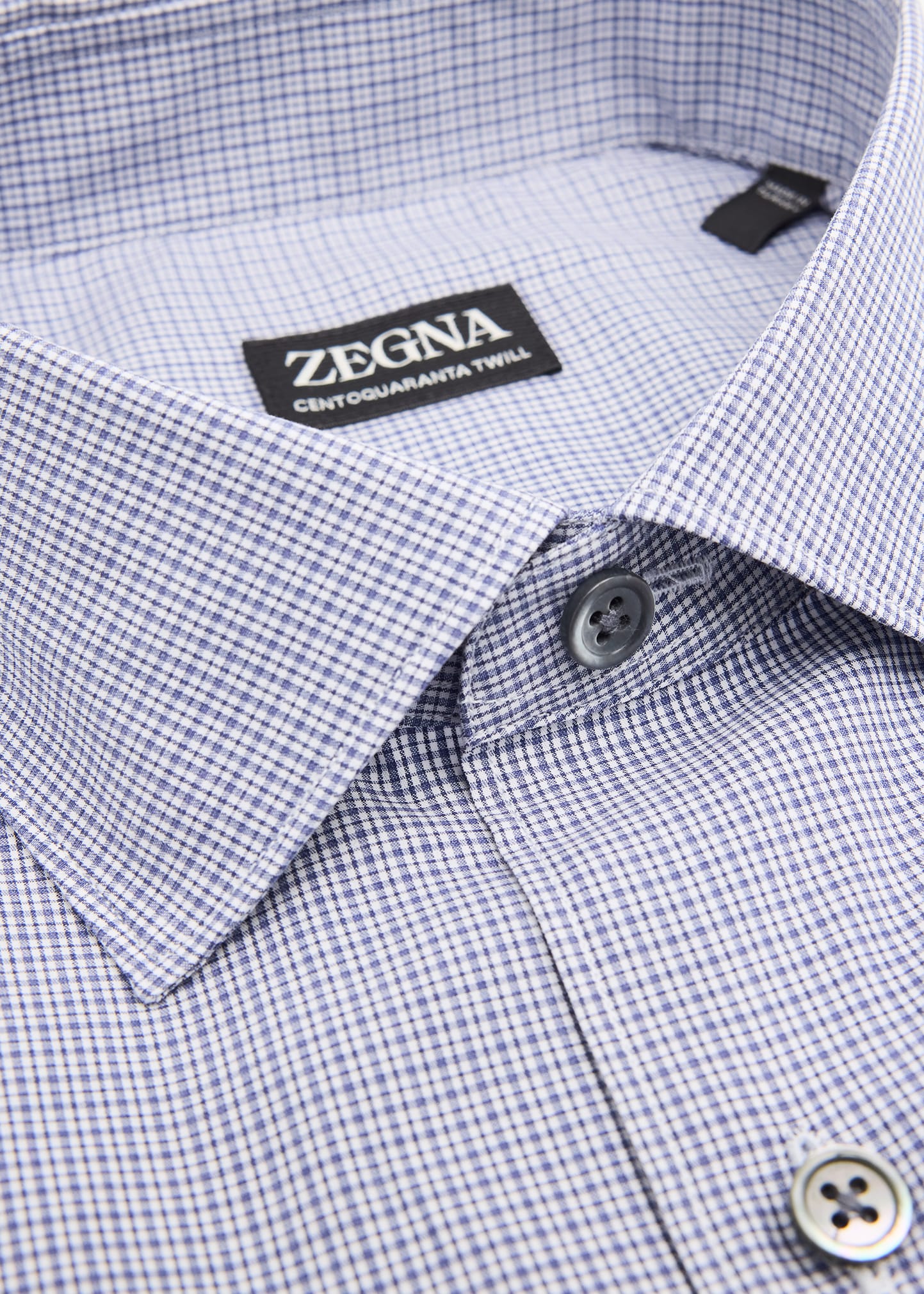 Men's Micro-Plaid Centoquaranta Twill Dress Shirt