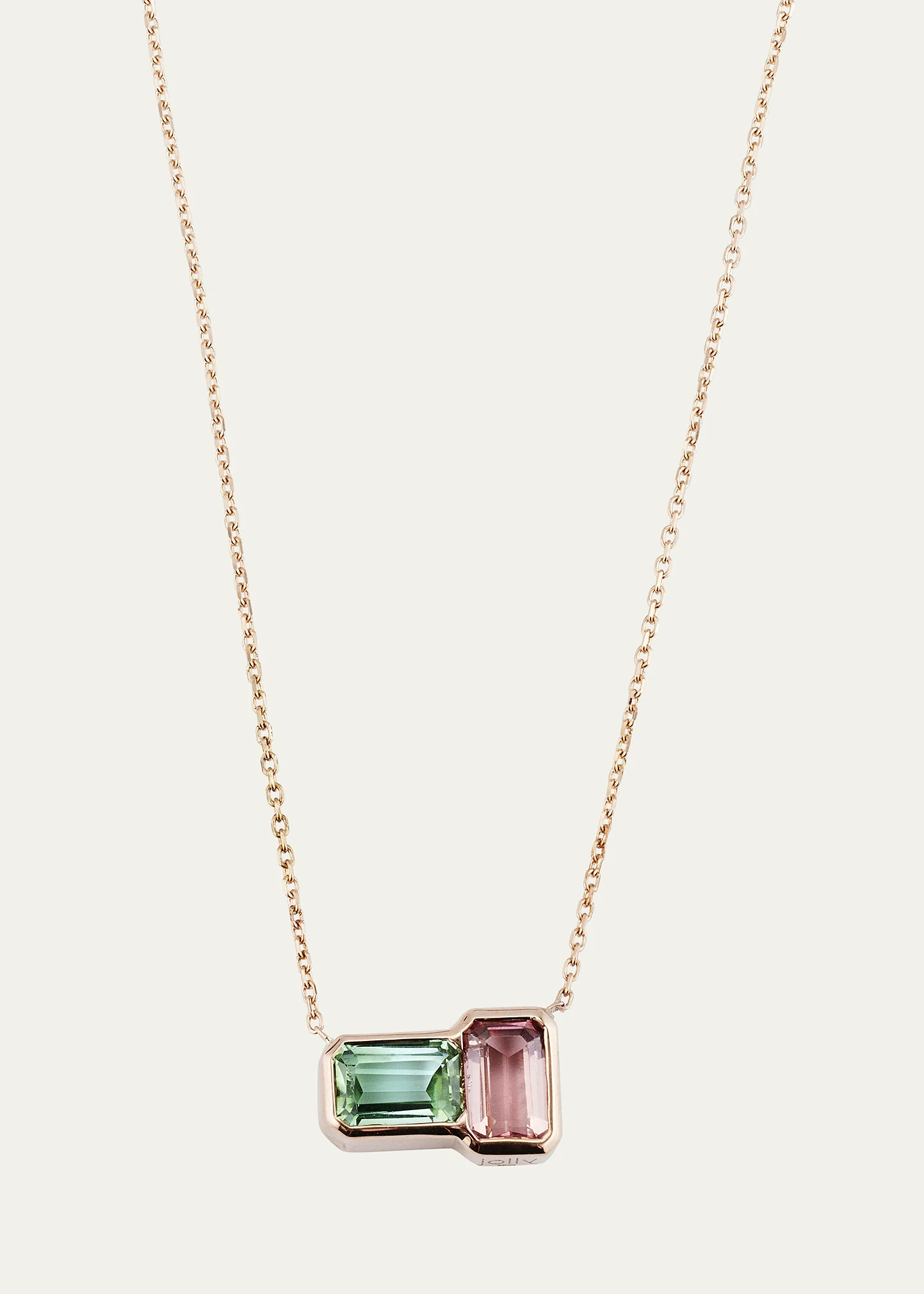 14k Rose Gold Orb Tourmaline Pendant Necklace
