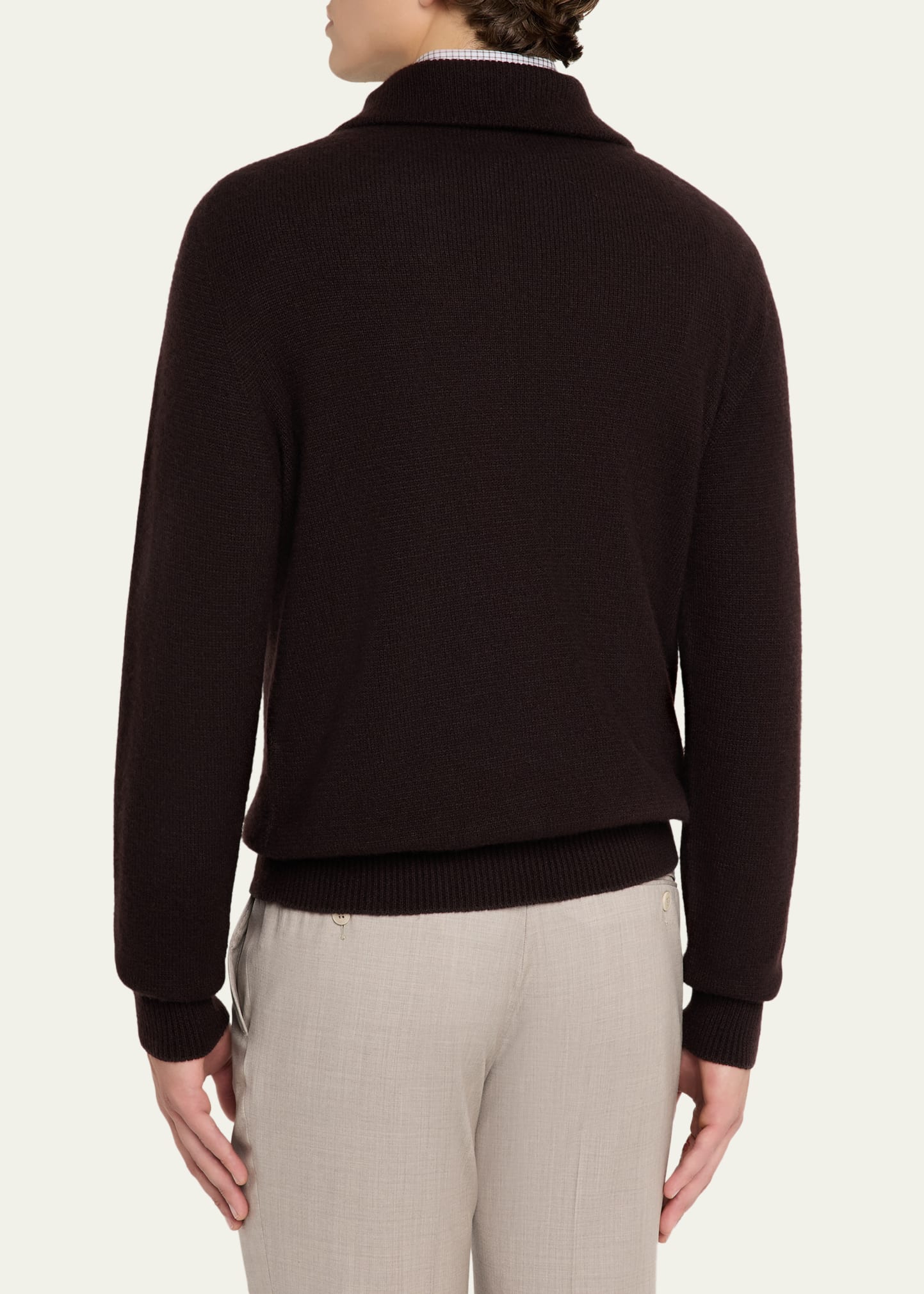 Men's Cashmere and Silk Knit Half-Zip Sweater 3 Men's Cashmere and Silk Knit Half-Zip Sweater