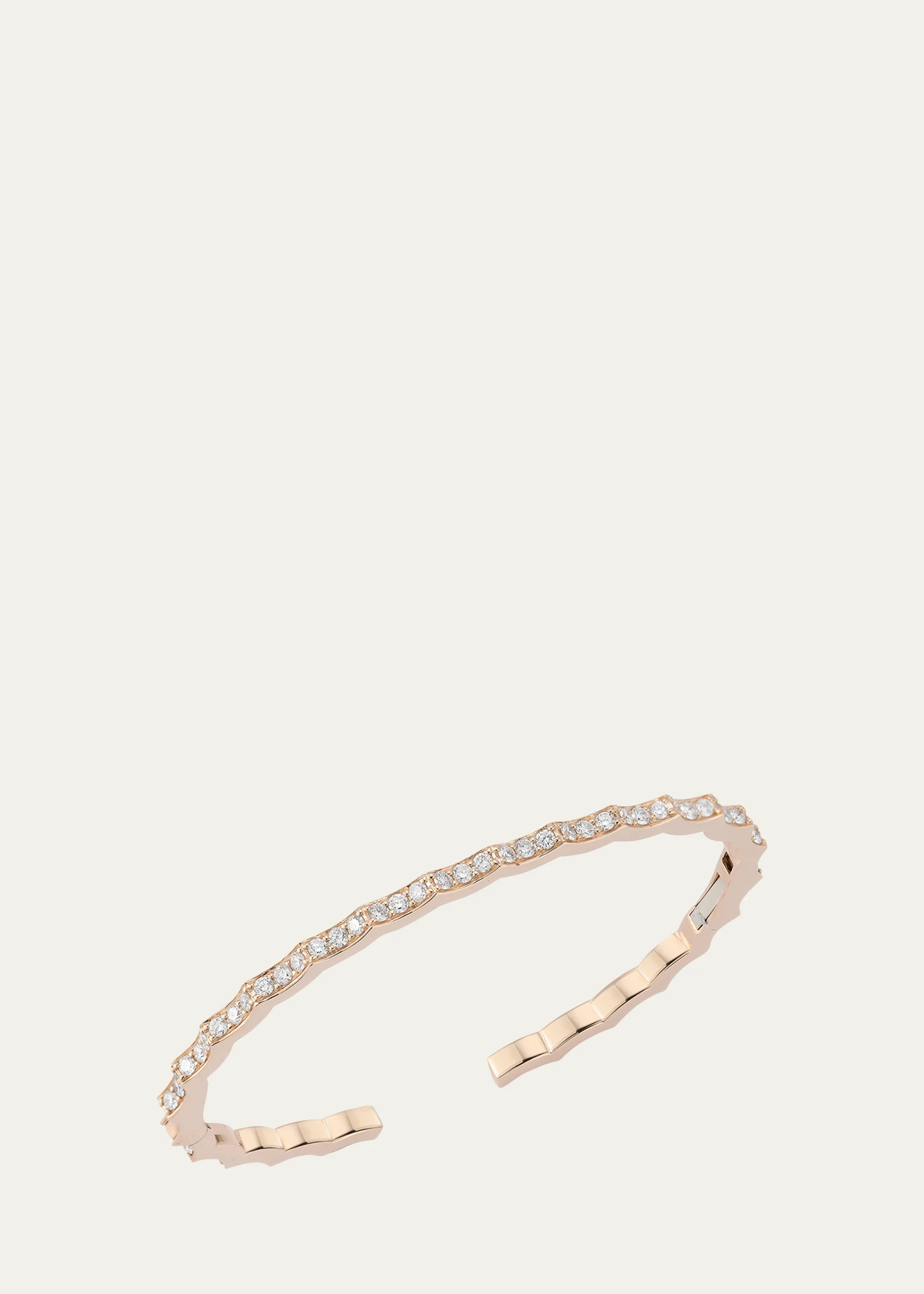 Clive 18K Rose Gold Diamond Scalloped Hinge Bracelet, Size 6.5 3 Clive 18K Rose Gold Diamond Scalloped Hinge Bracelet, Size 6.5