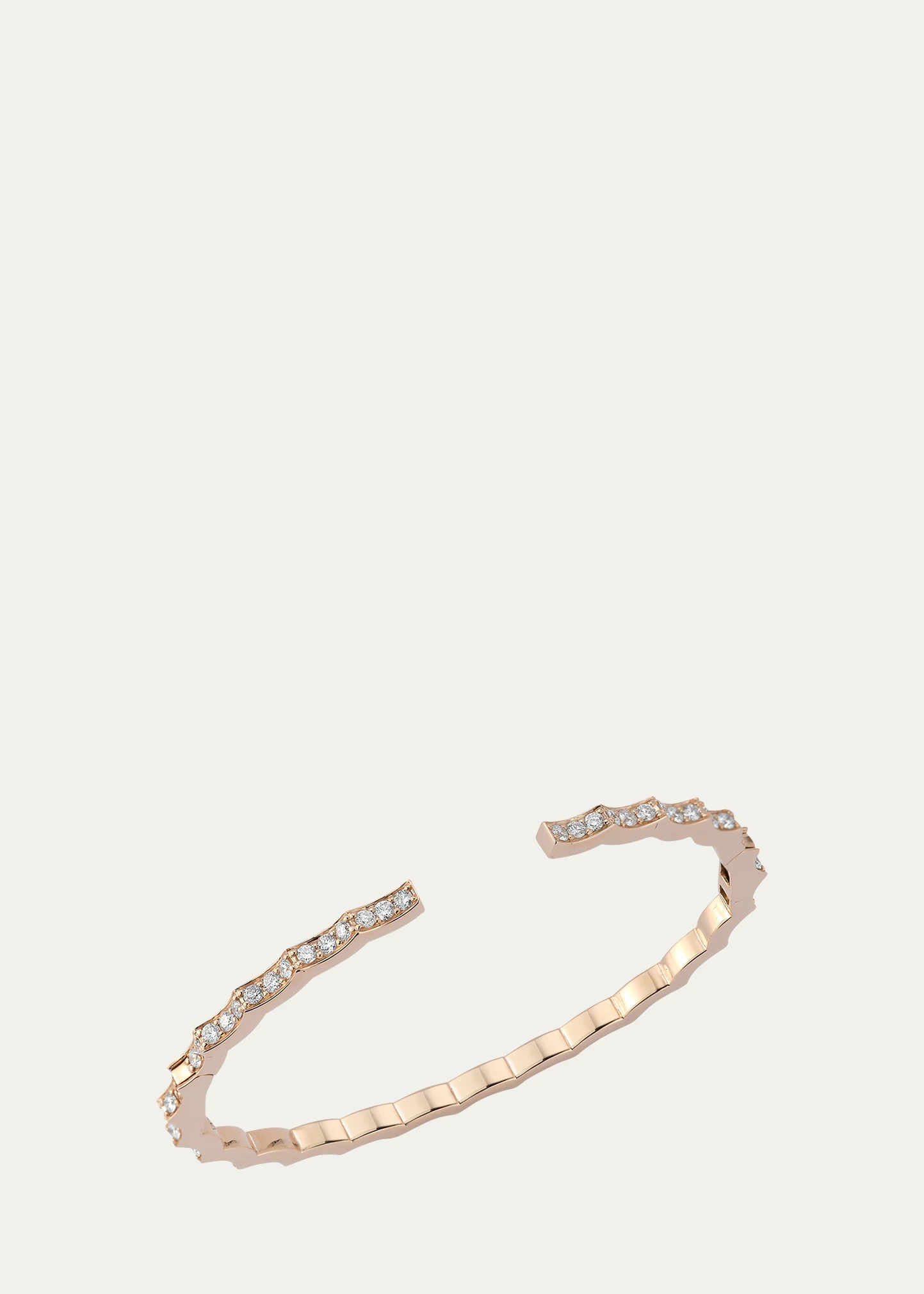 Clive 18K Rose Gold Diamond Scalloped Hinge Bracelet, Size 6.5 7 Clive 18K Rose Gold Diamond Scalloped Hinge Bracelet, Size 6.5