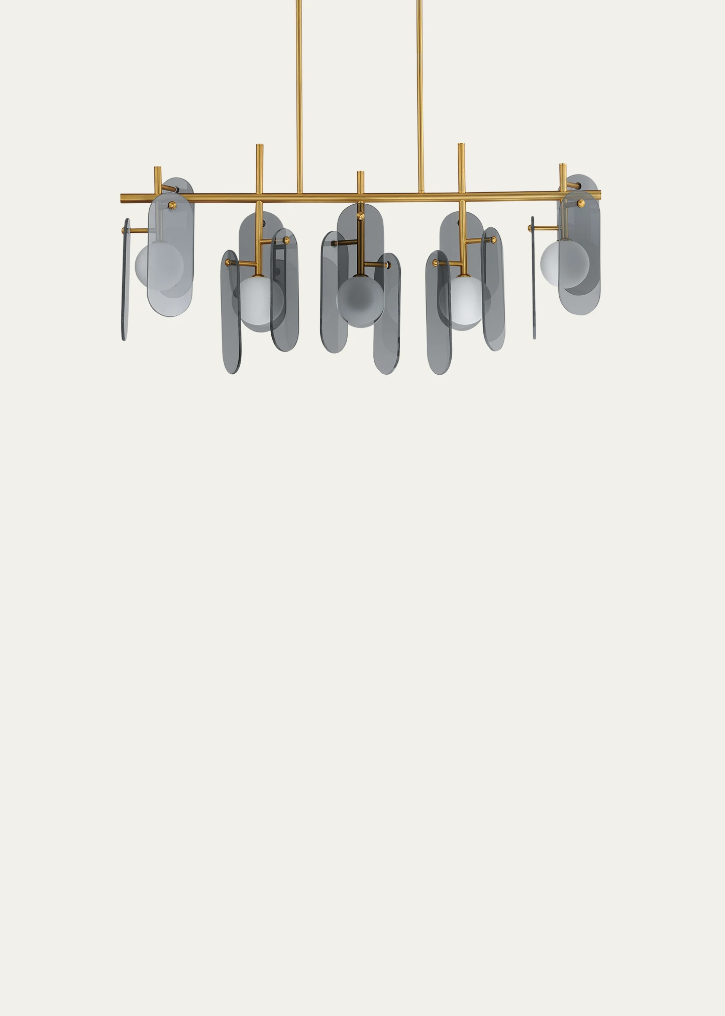 Megalith Glass Mirror Smoke 47\" 5-Light Linear Chandelier
