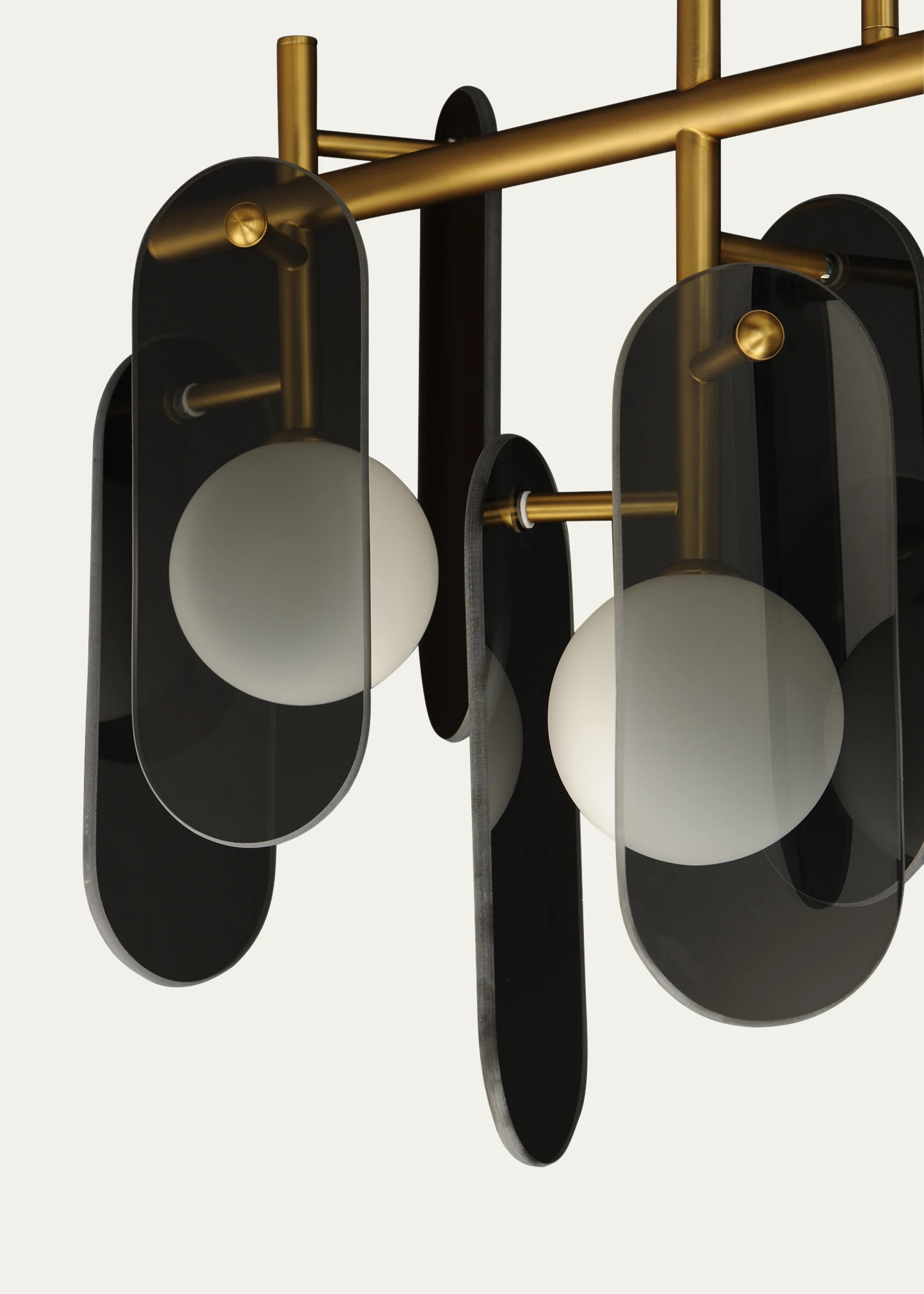 Megalith Glass Mirror Smoke 47\" 5-Light Linear Chandelier