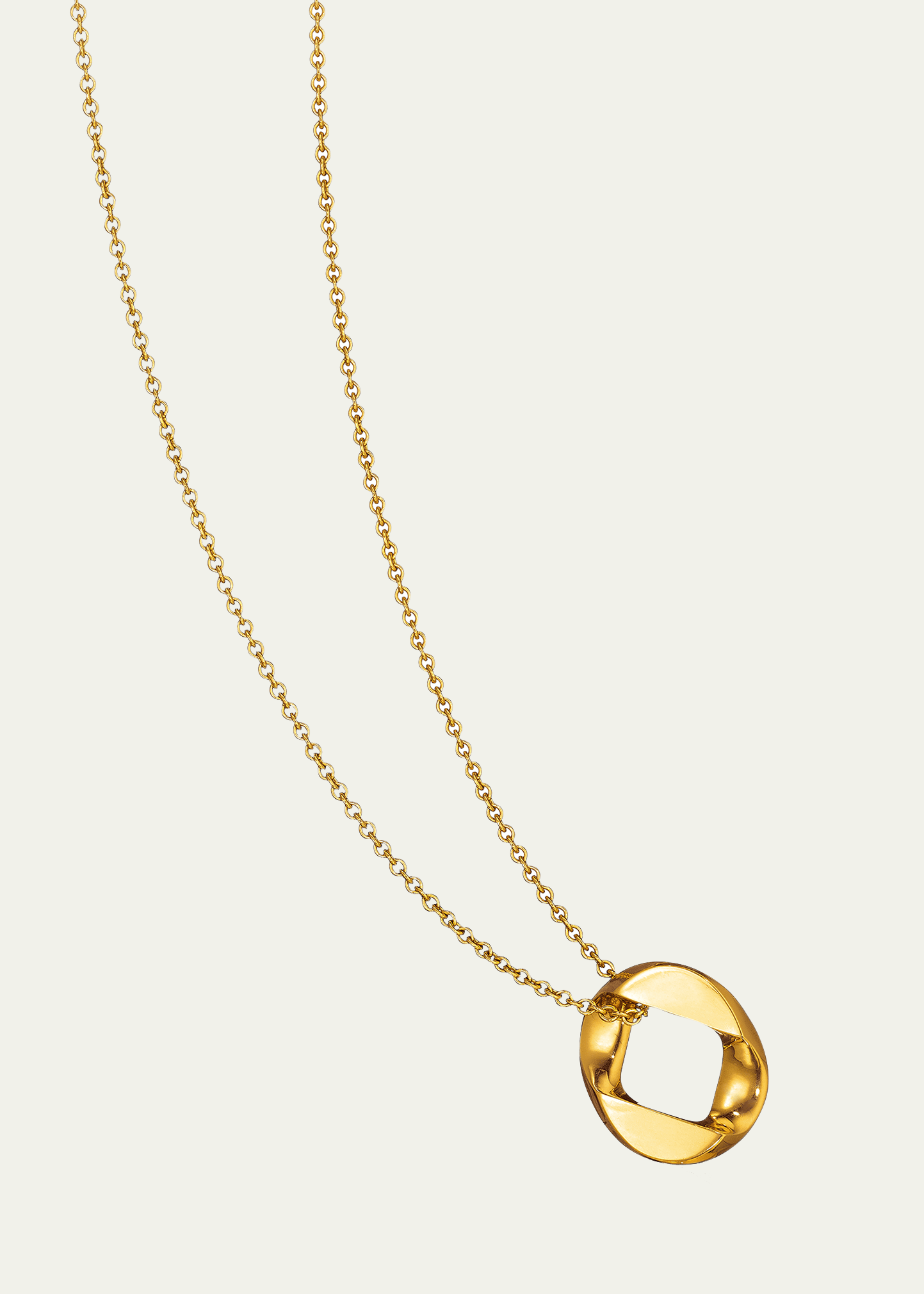 18k Yellow Gold Curb Link Pendant Necklace