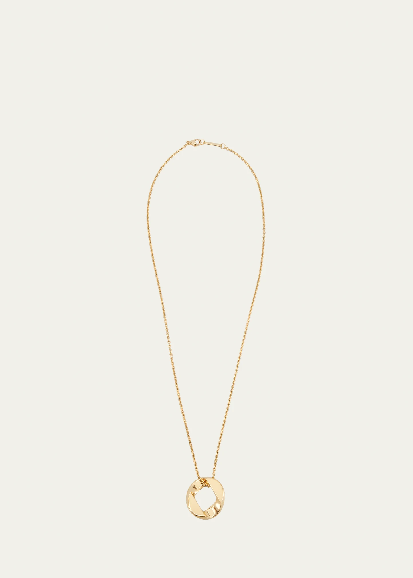 18k Yellow Gold Curb Link Pendant Necklace