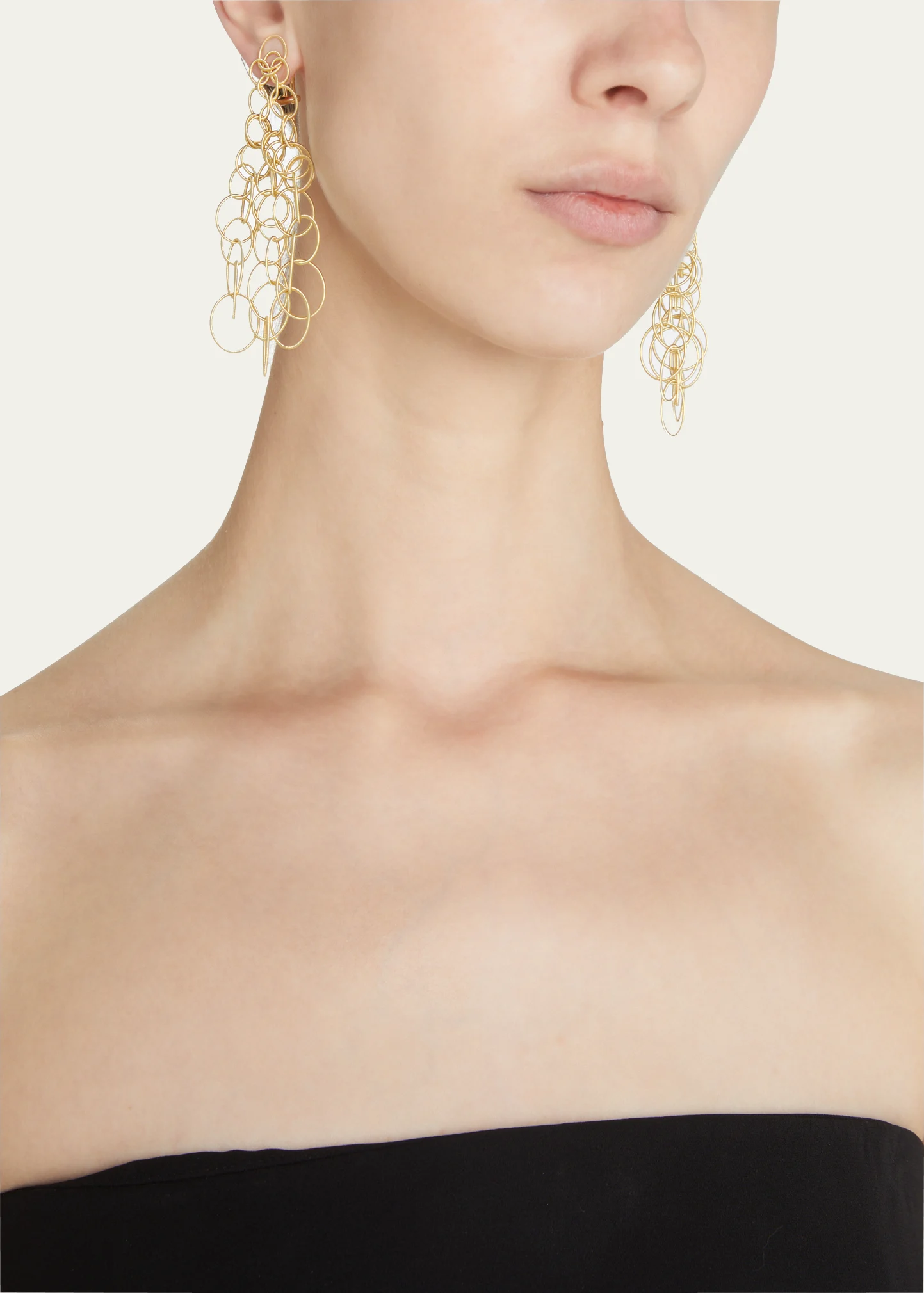 Hawaii 18k Gold Long Pendant Earrings, 9cm