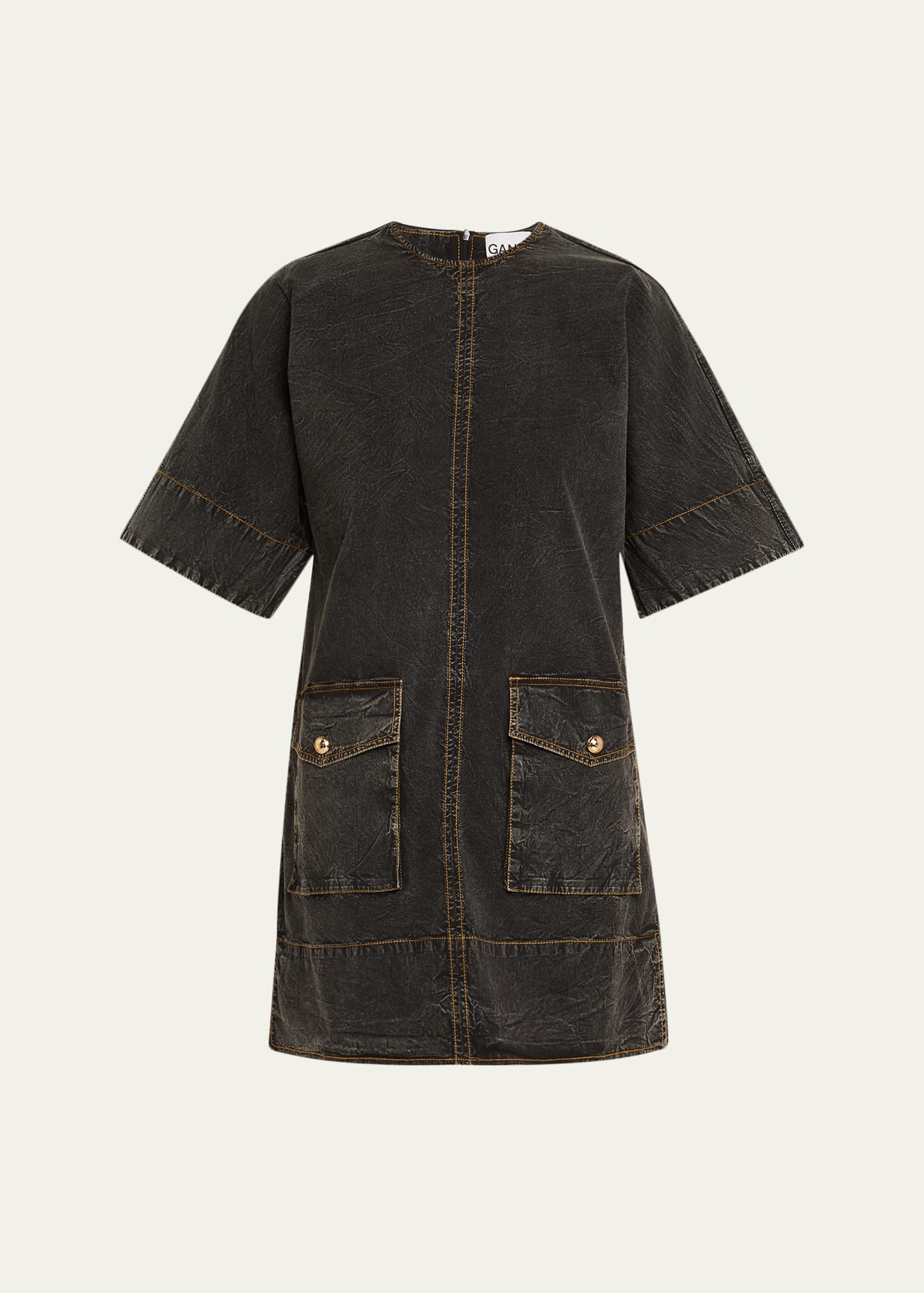 Mini Washed Denim T-Shirt Dress