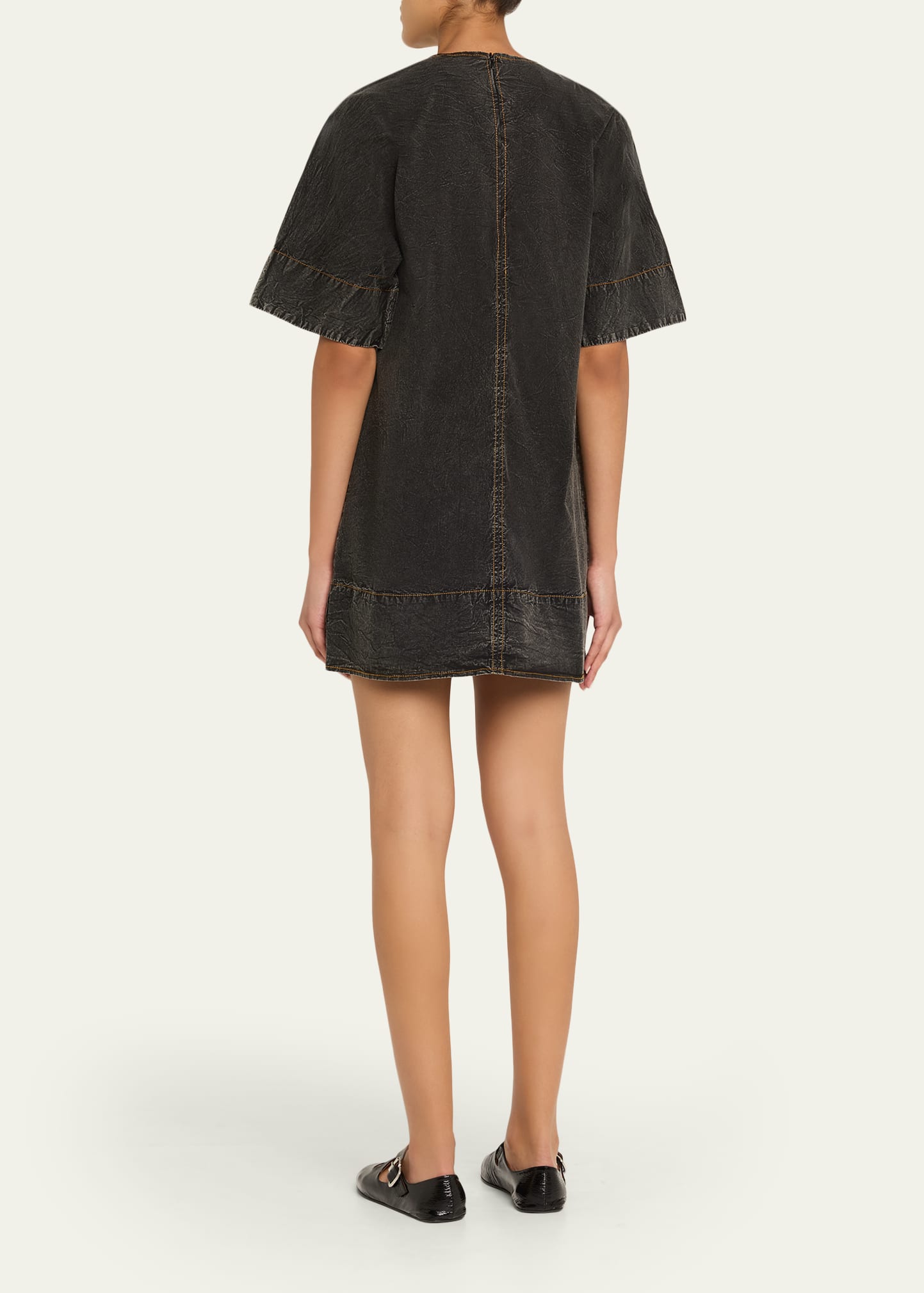 Mini Washed Denim T-Shirt Dress