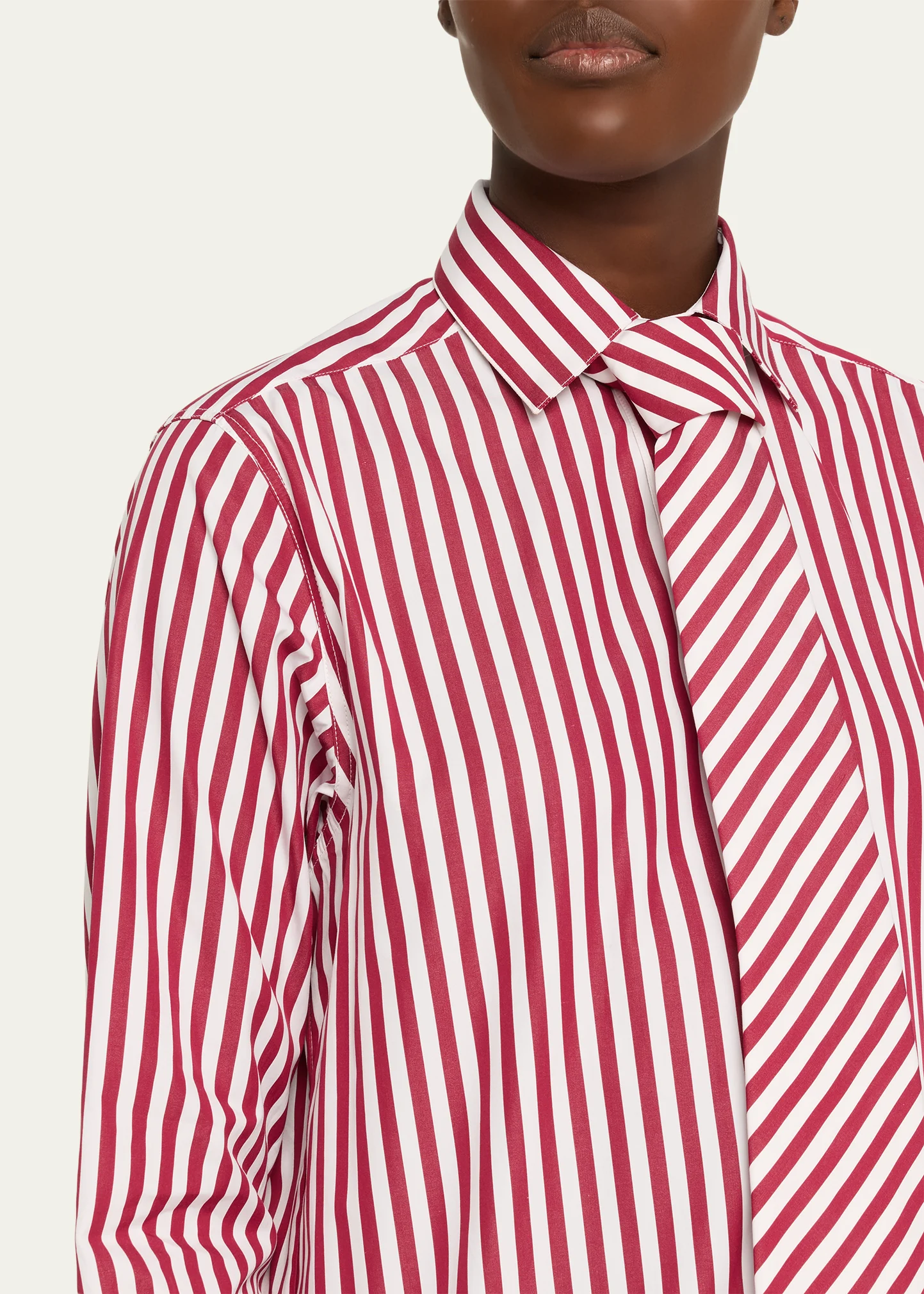 Striped Neck-Tie Button-Down Shirt