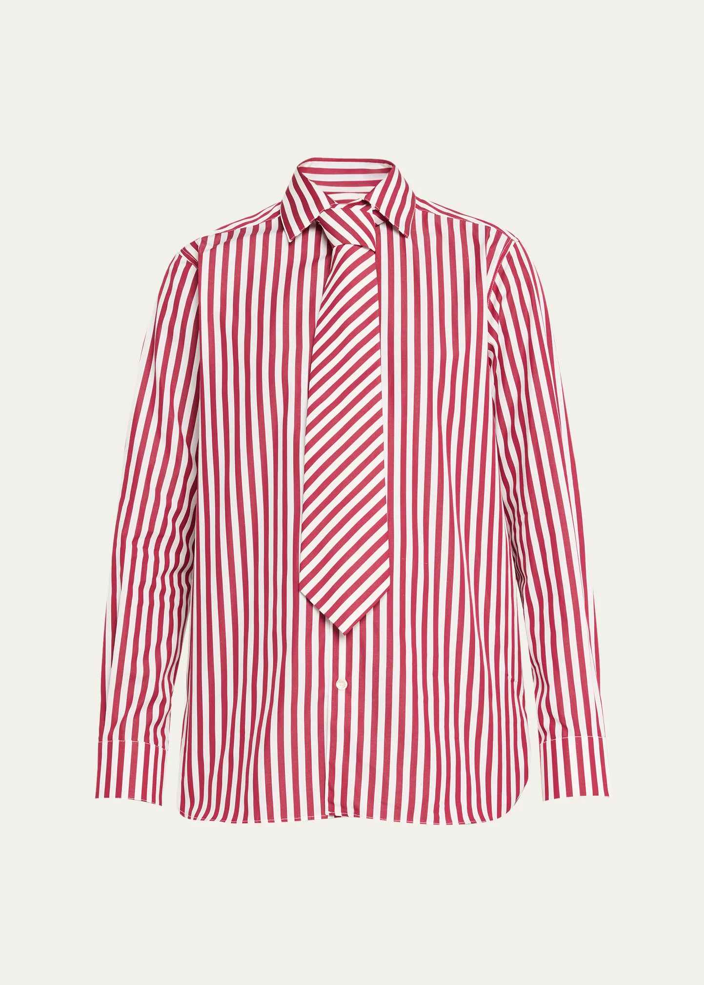 Striped Neck-Tie Button-Down Shirt