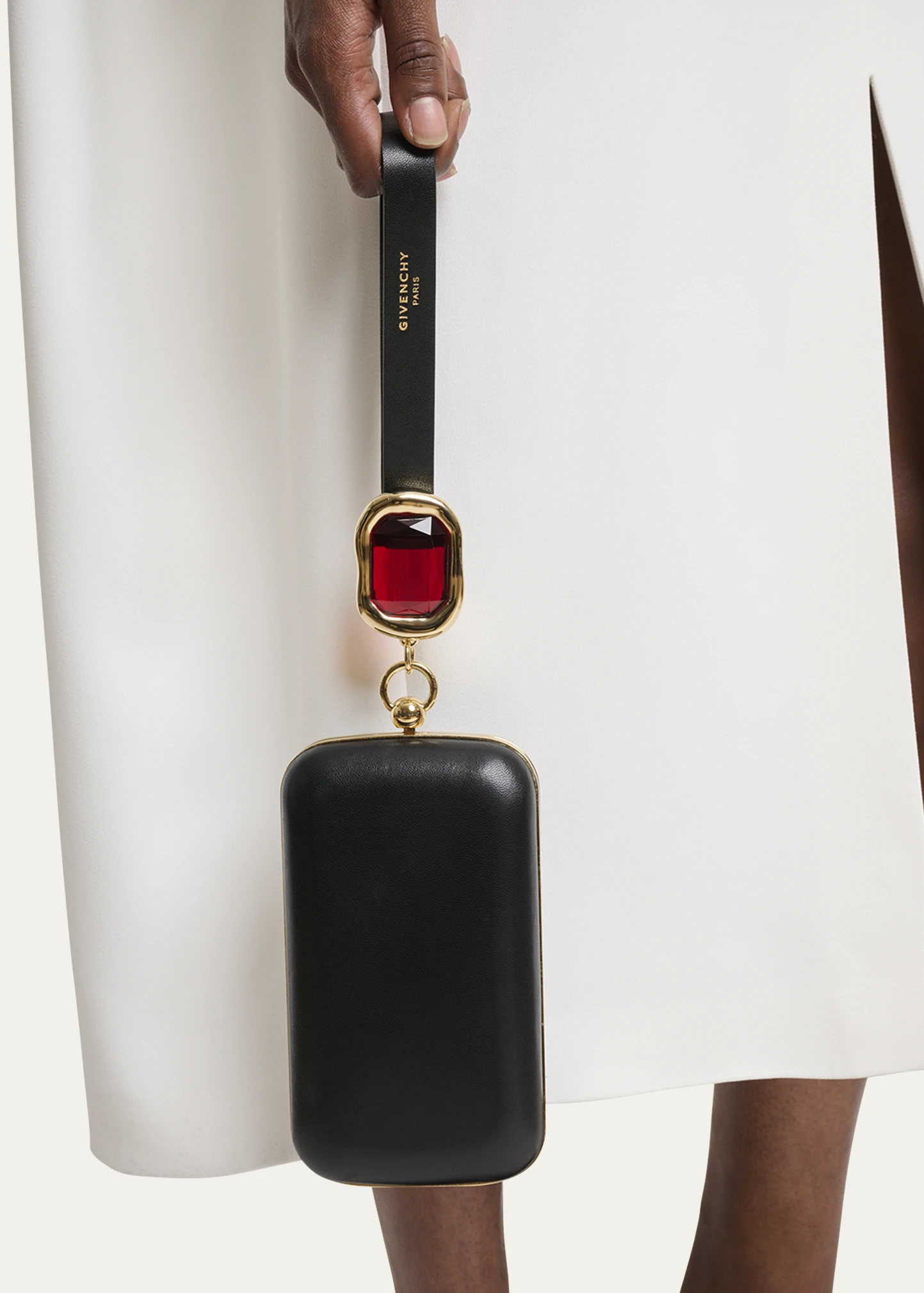 Show Crystal-Embellished Minaudiere in Nappa Leather