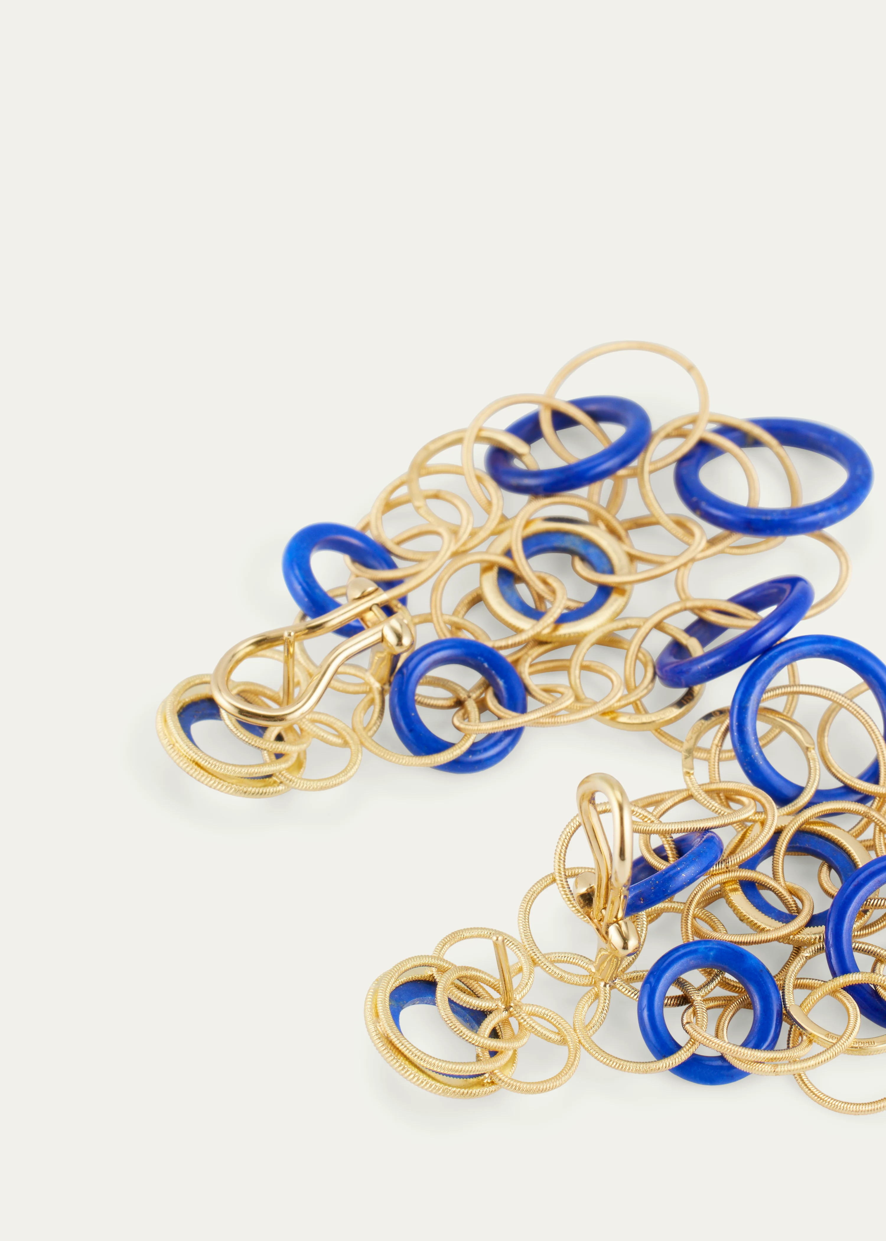 Hawaii 18K Gold Pendant Earrings with Lapis Lazuli, 5cm